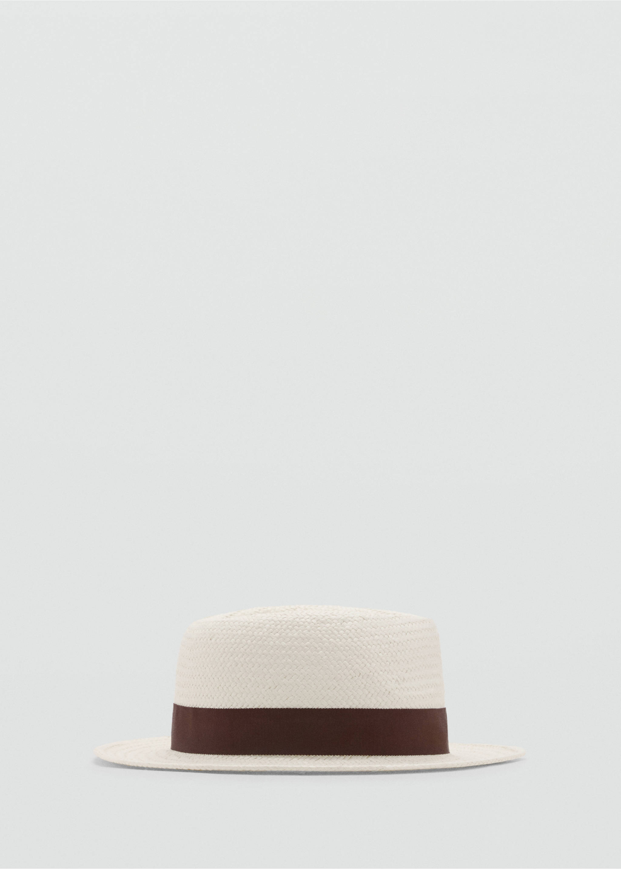 Natural fiber bow hat - Article without model, Off White. Ref: 87085916-00.