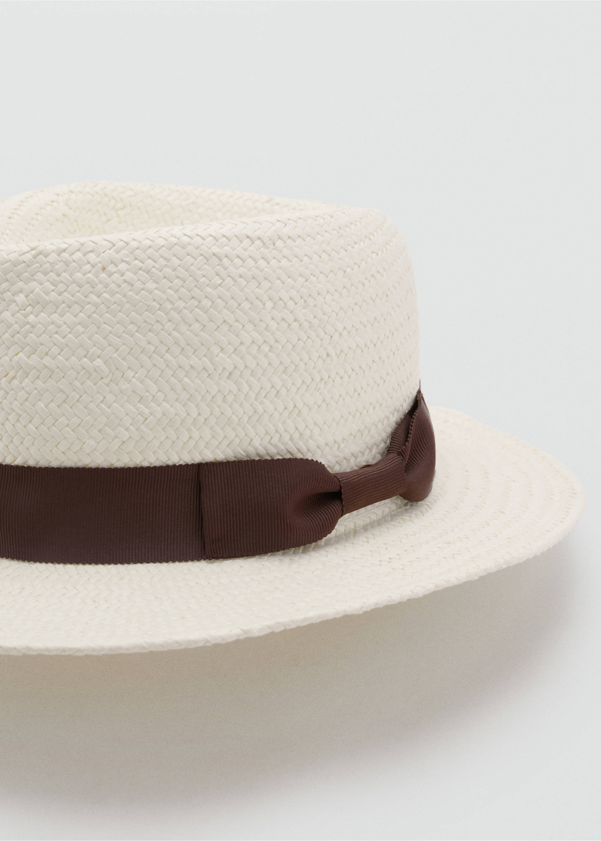 Natural fiber bow hat - Details of the article 1, Off White. Ref: 87085916-00.
