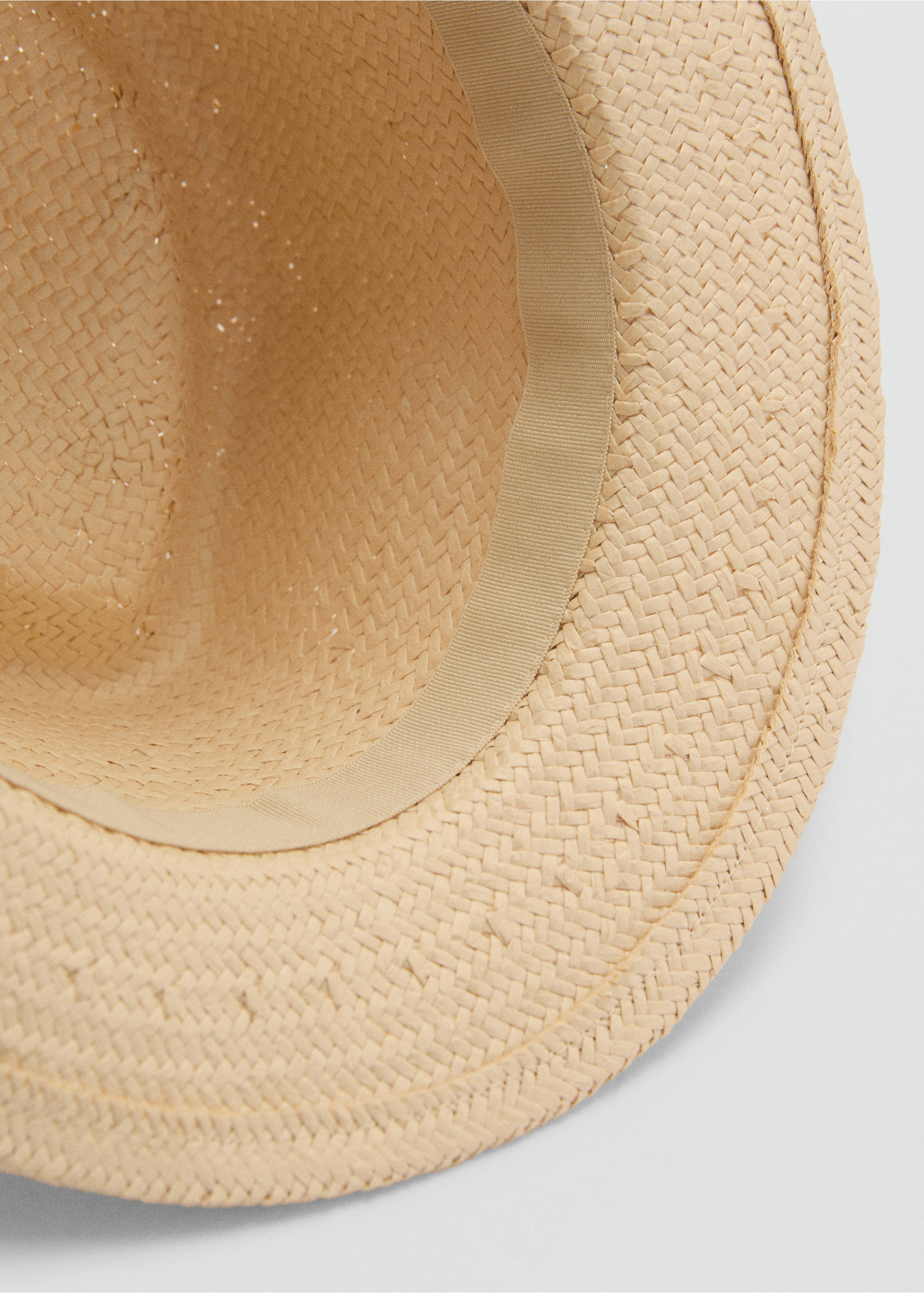 Sombrero fibra natural lazo - Detalle del artículo 2, Beige. Ref: 87085916-00.