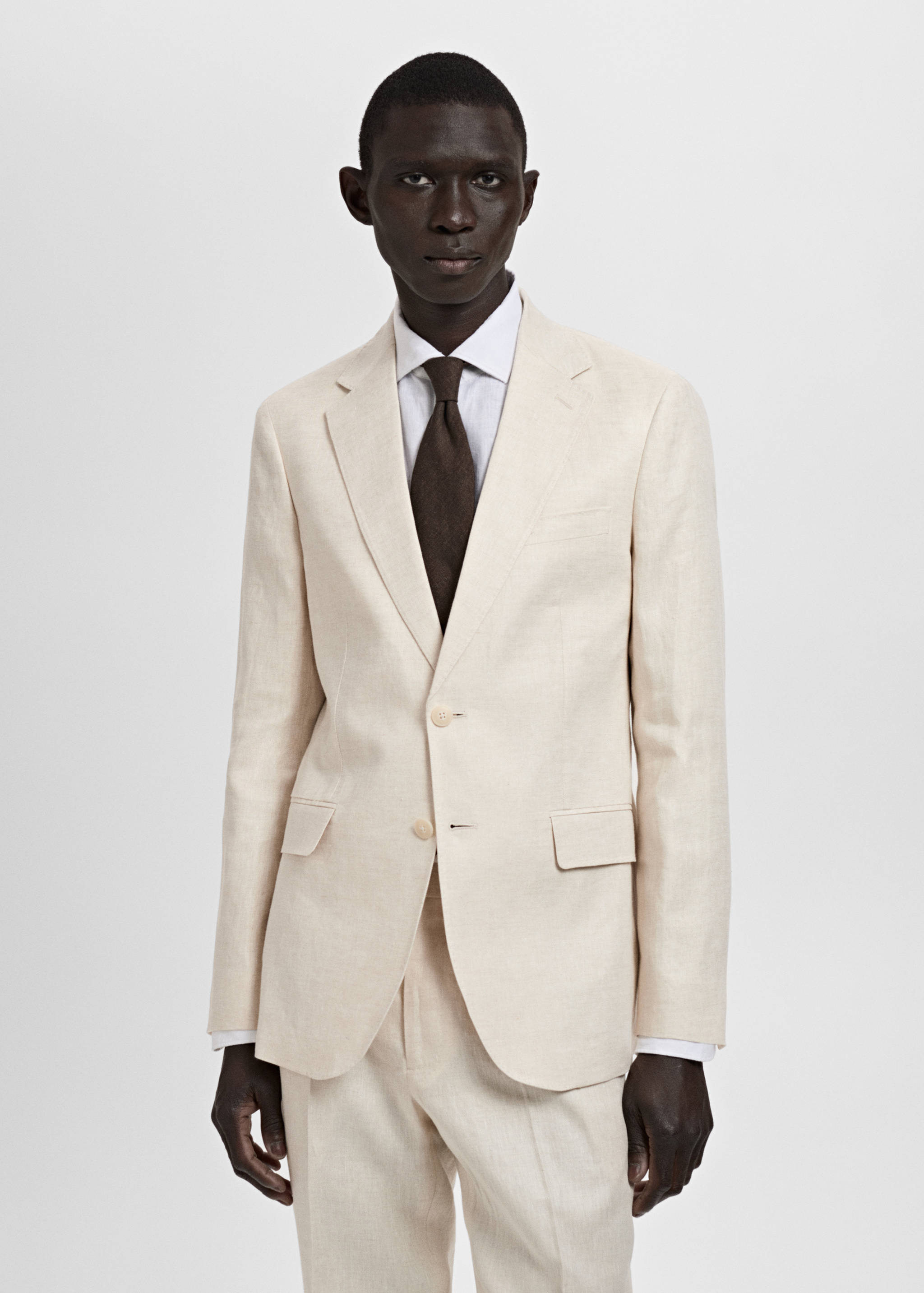 Amalfi 100% linen slim-fit suit jacket - Medium plane