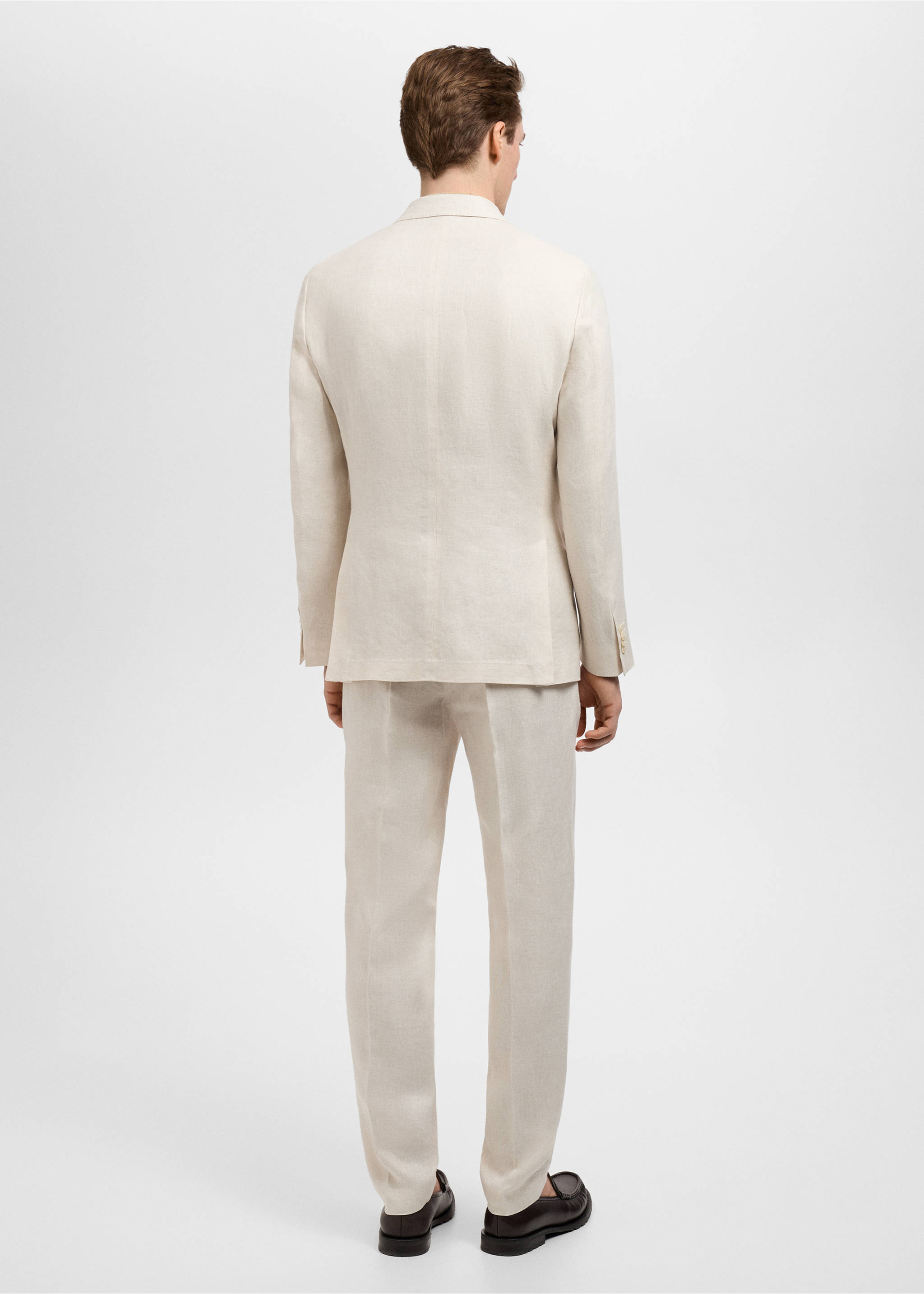 Americana vestit Amalfi 100% lli slim fit - Revers de l'article, Cru. Ref: 87085918-00.