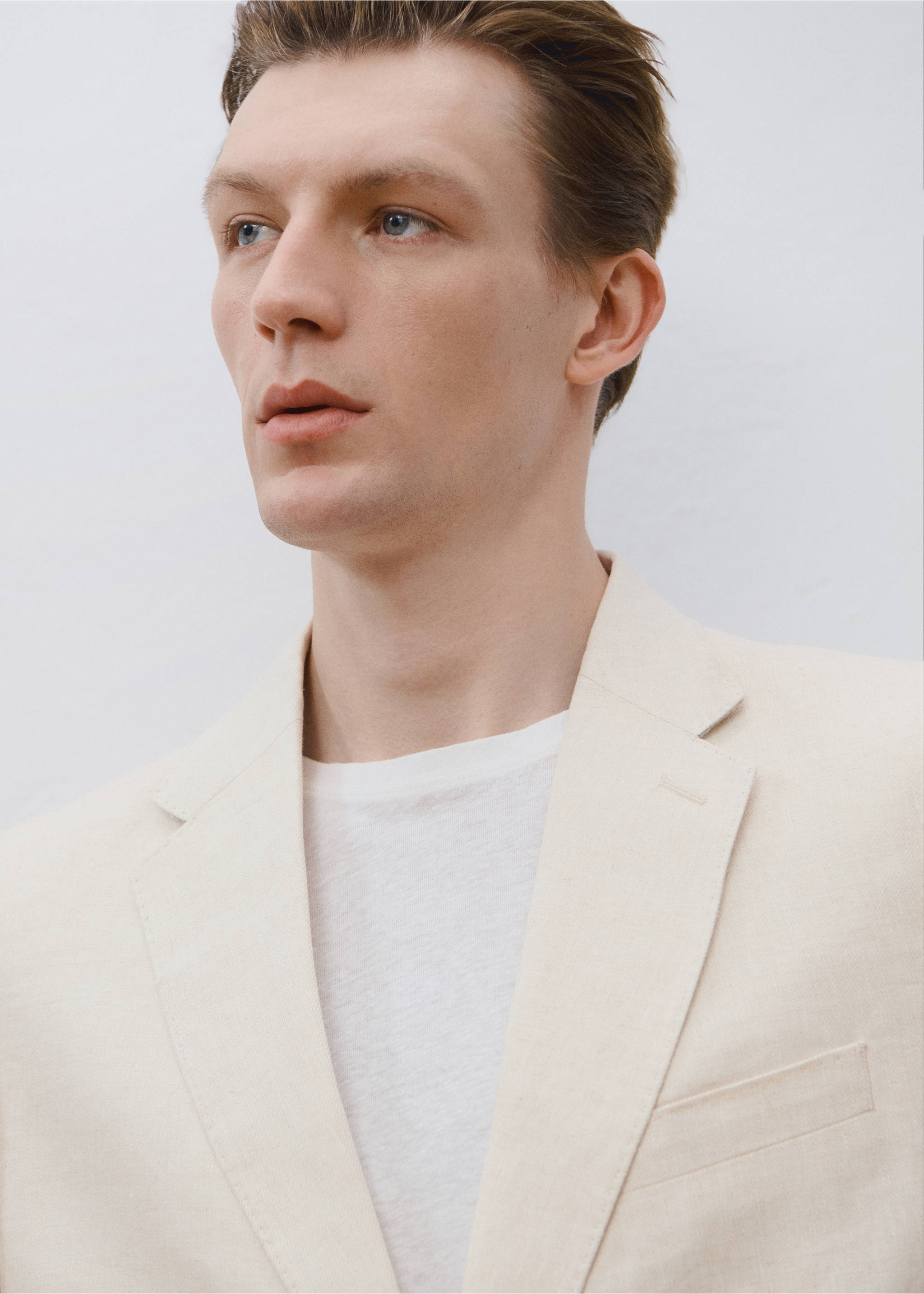 Americana vestit Amalfi 100% lli slim fit - Detall de l'article 4, Cru. Ref: 87085918-00.