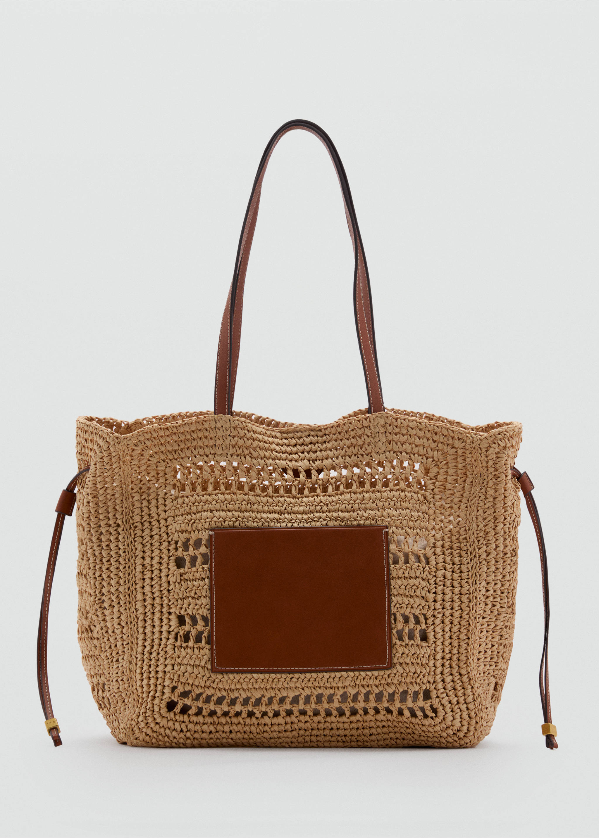 Natural fibre shopper bag - Article without model, Leather. Ref: 87085919-00.