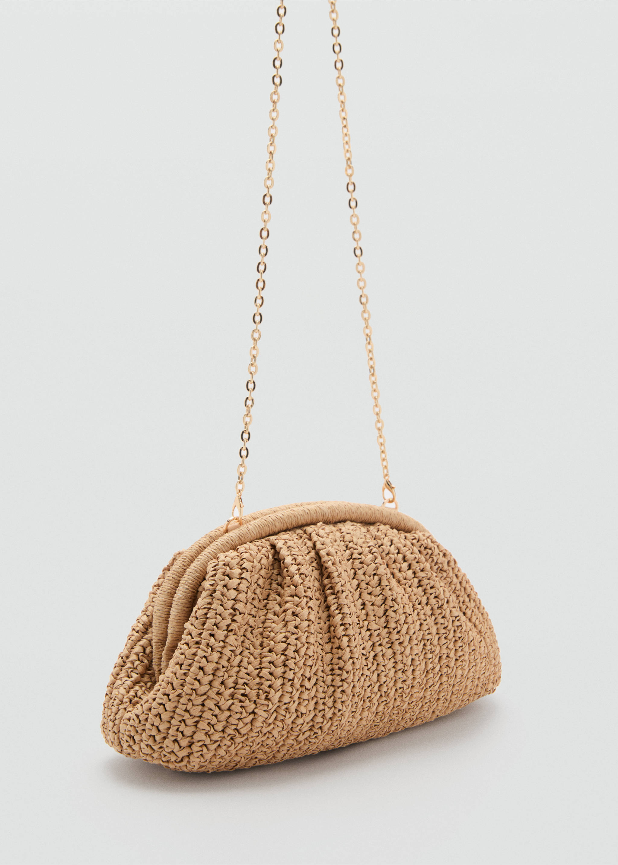 Handtasche aus Naturfaser - Mittlere Ansicht, Beige. Ref: 87085920-00.