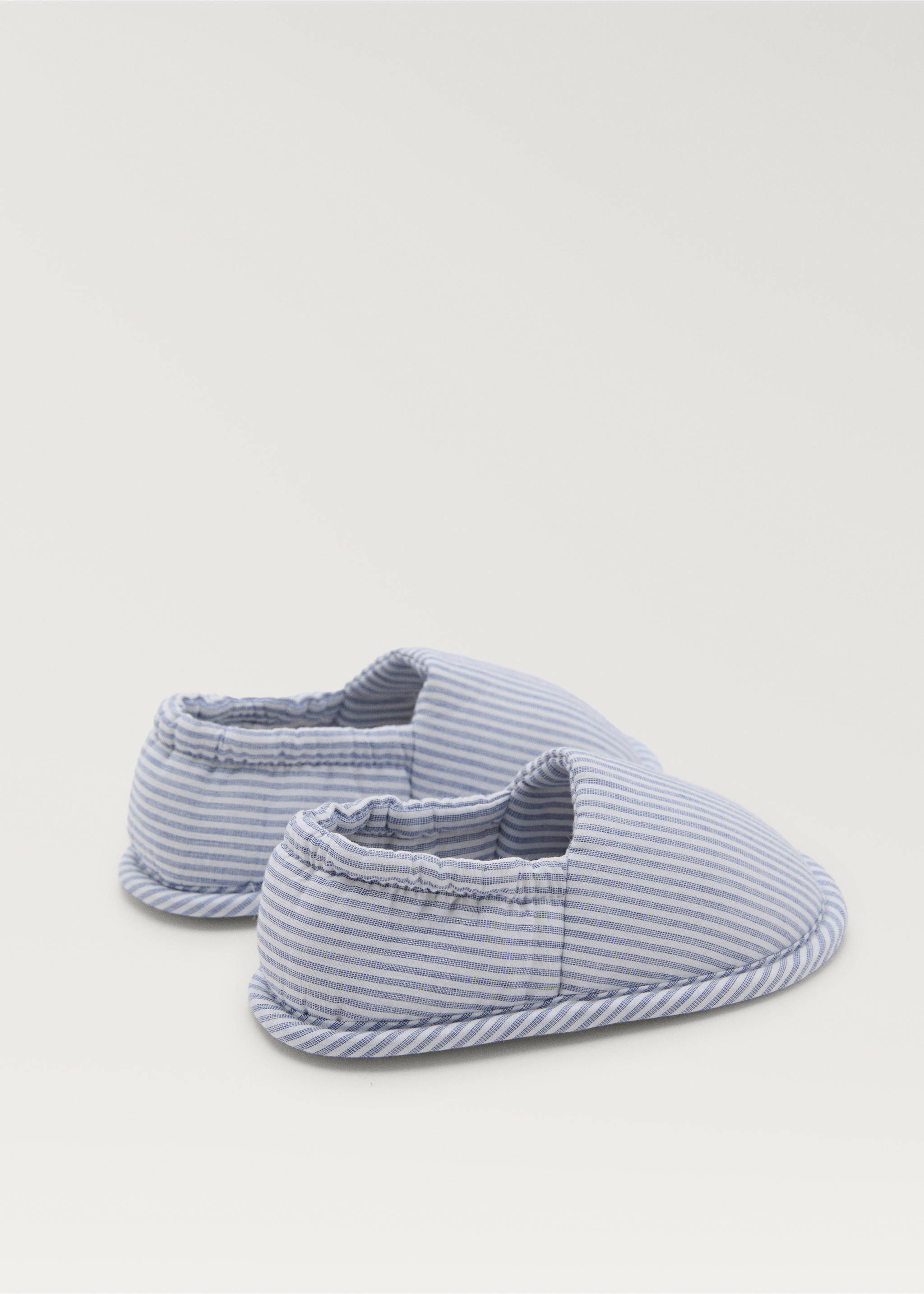 Gestreifte Hausschuhe aus Baumwolle - Detail des Artikels 1, Blau. Ref: 87085922-00.