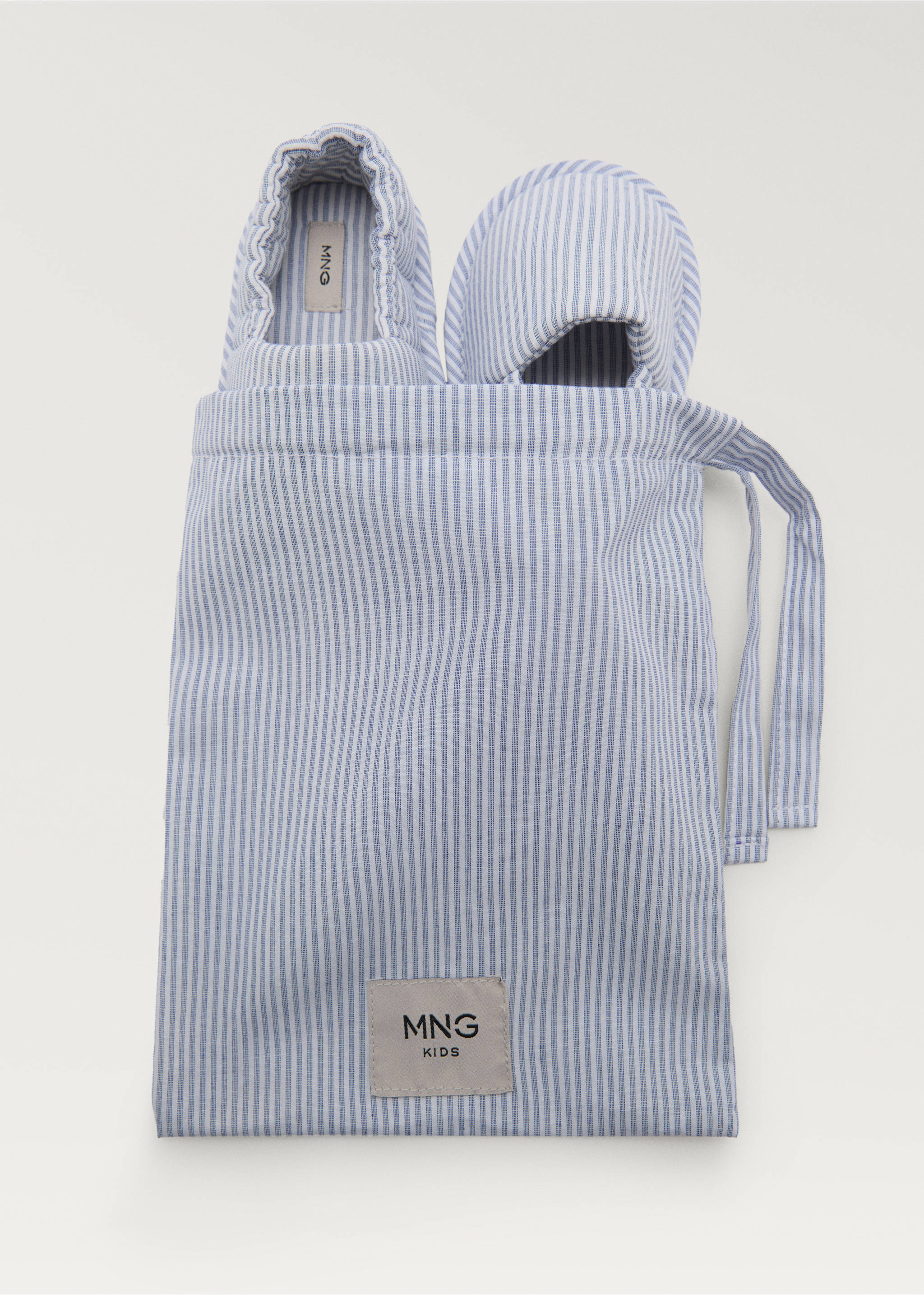 Gestreifte Hausschuhe aus Baumwolle - Detail des Artikels 3, Blau. Ref: 87085922-00.