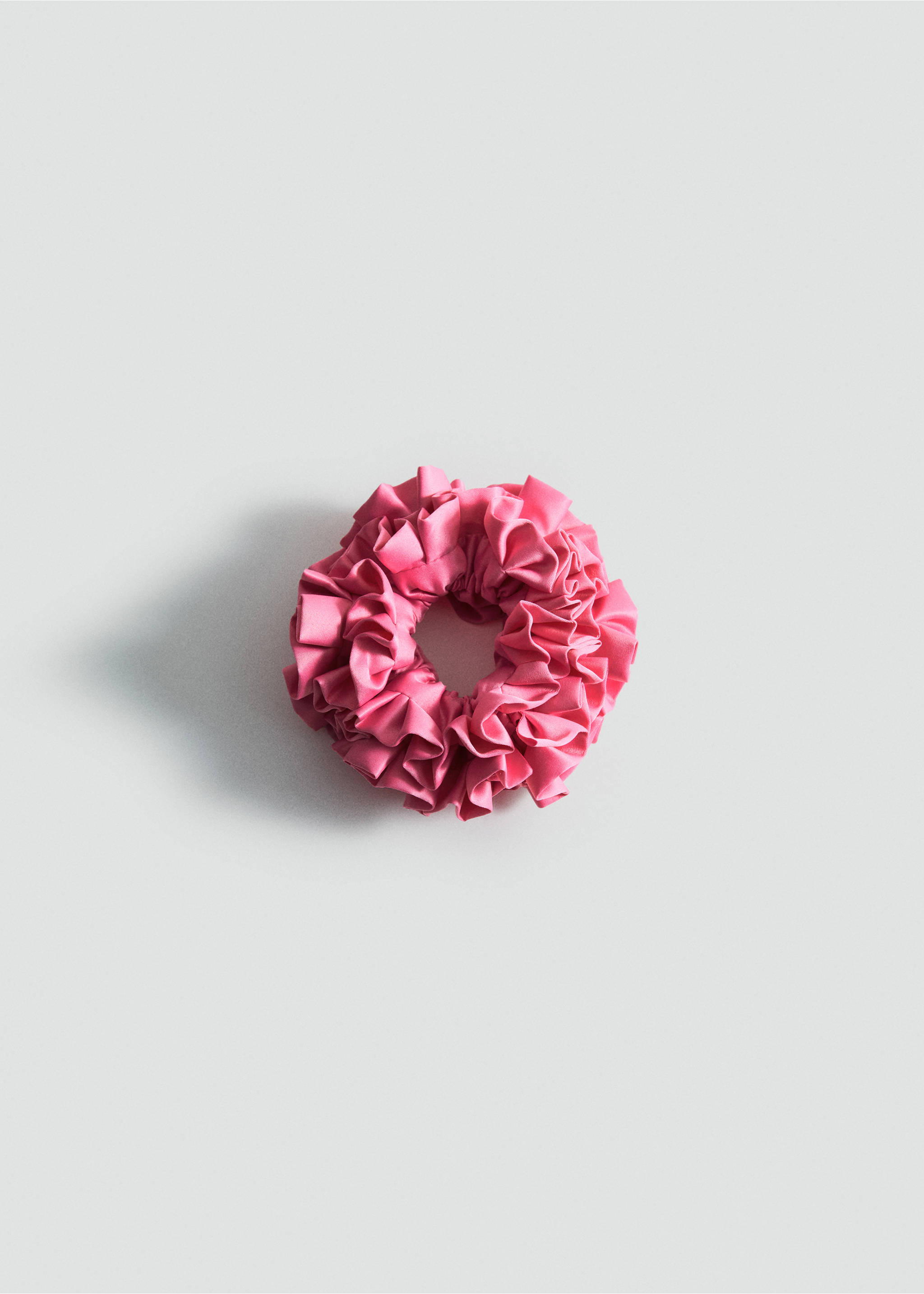 Mini ruffled scrunchie - Article without model, Pink. Ref: 87085926-00.