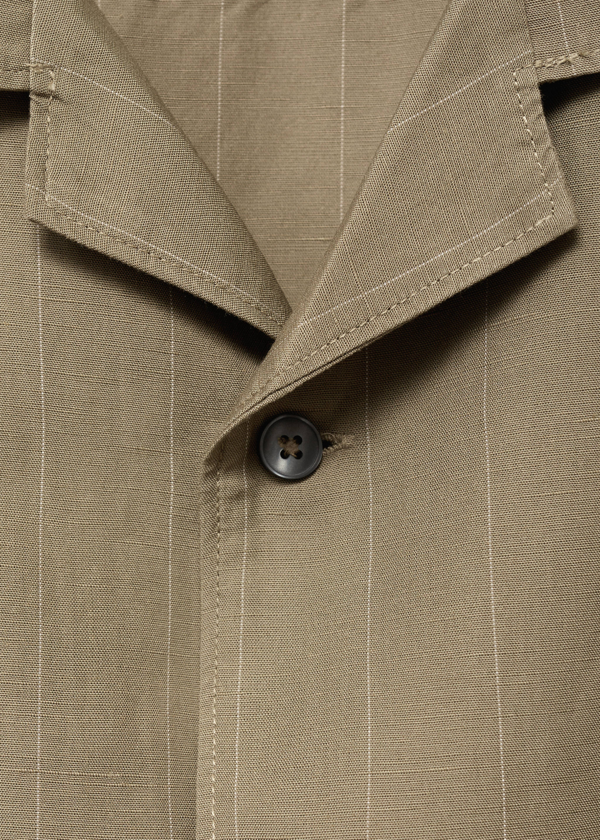 Linen-blend pinstripe overshirt - Details of the article 8