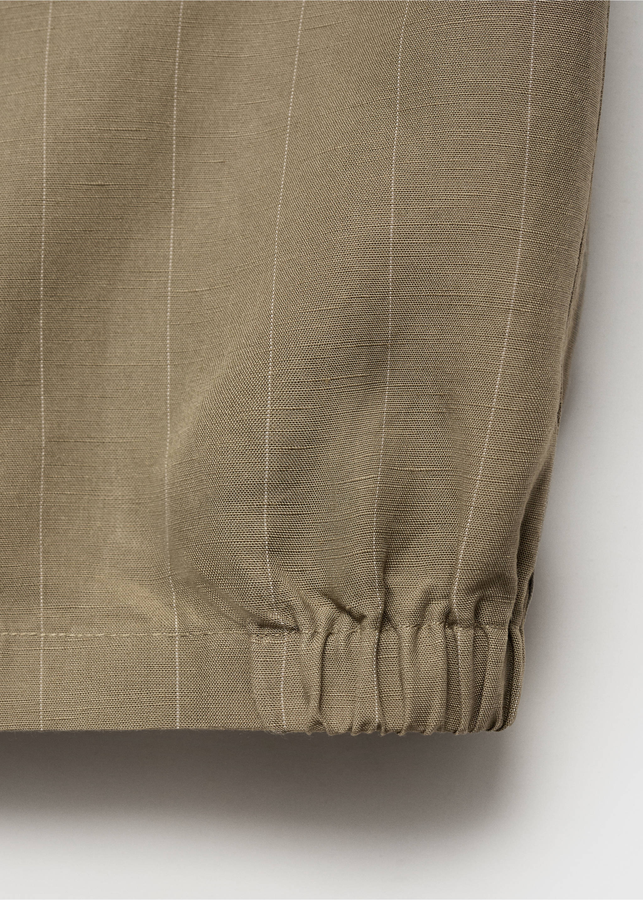 Linen-blend pinstripe overshirt - Details of the article 0, Khaki. Ref: 87085928-00.