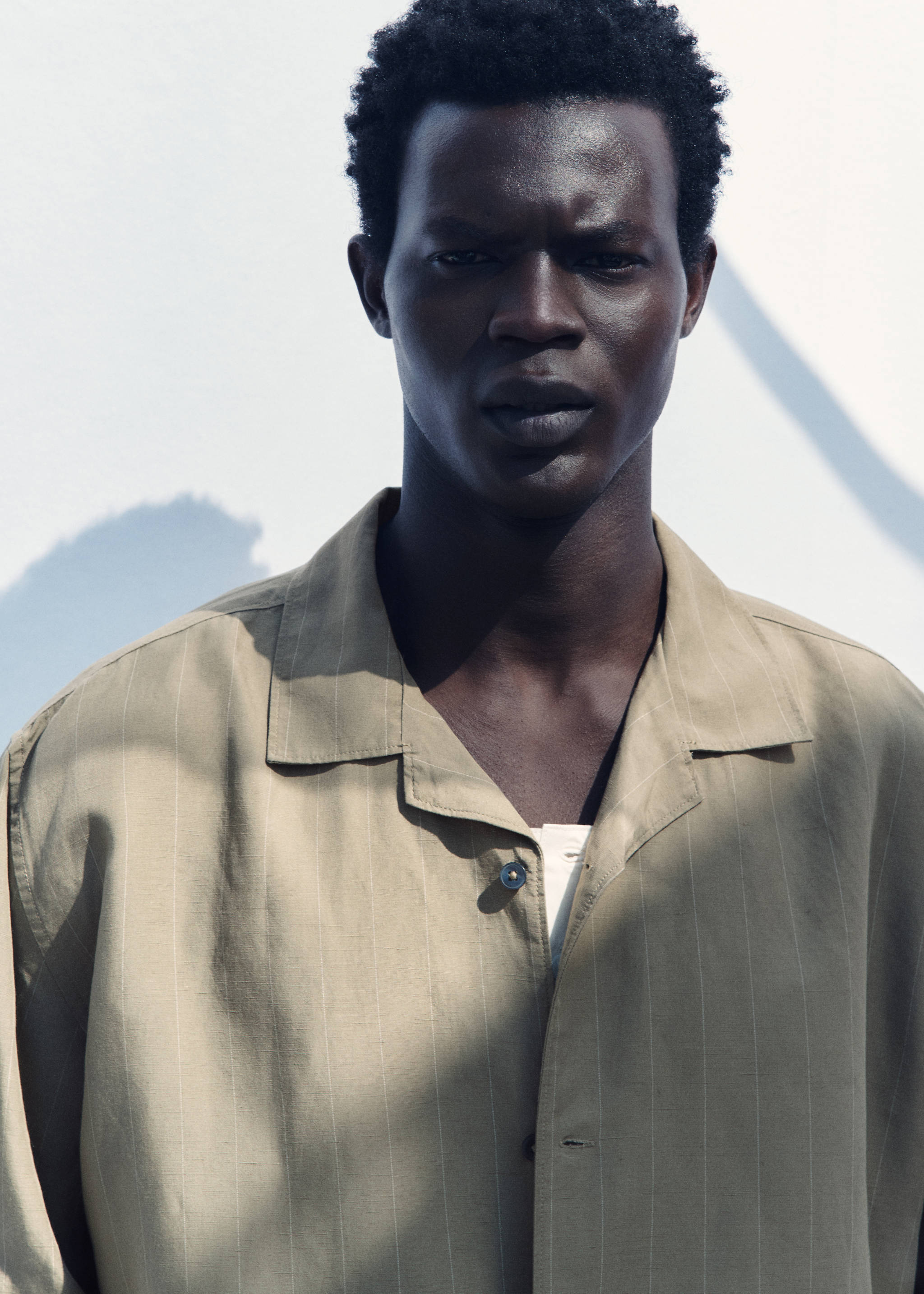 Linen-blend pinstripe overshirt - Details of the article 3