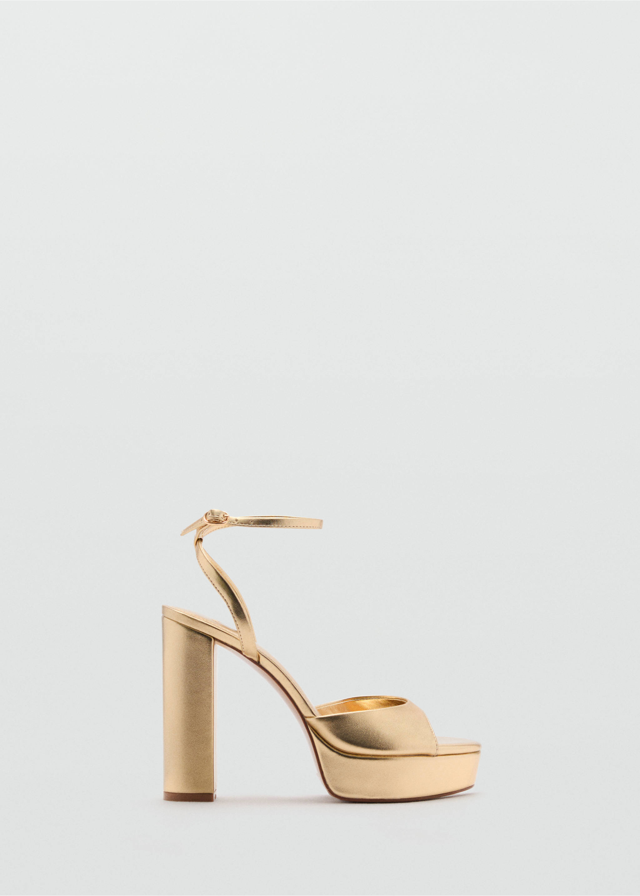Metallic-effect heeled sandals - Article without model, Gold. Ref: 87085933-00.