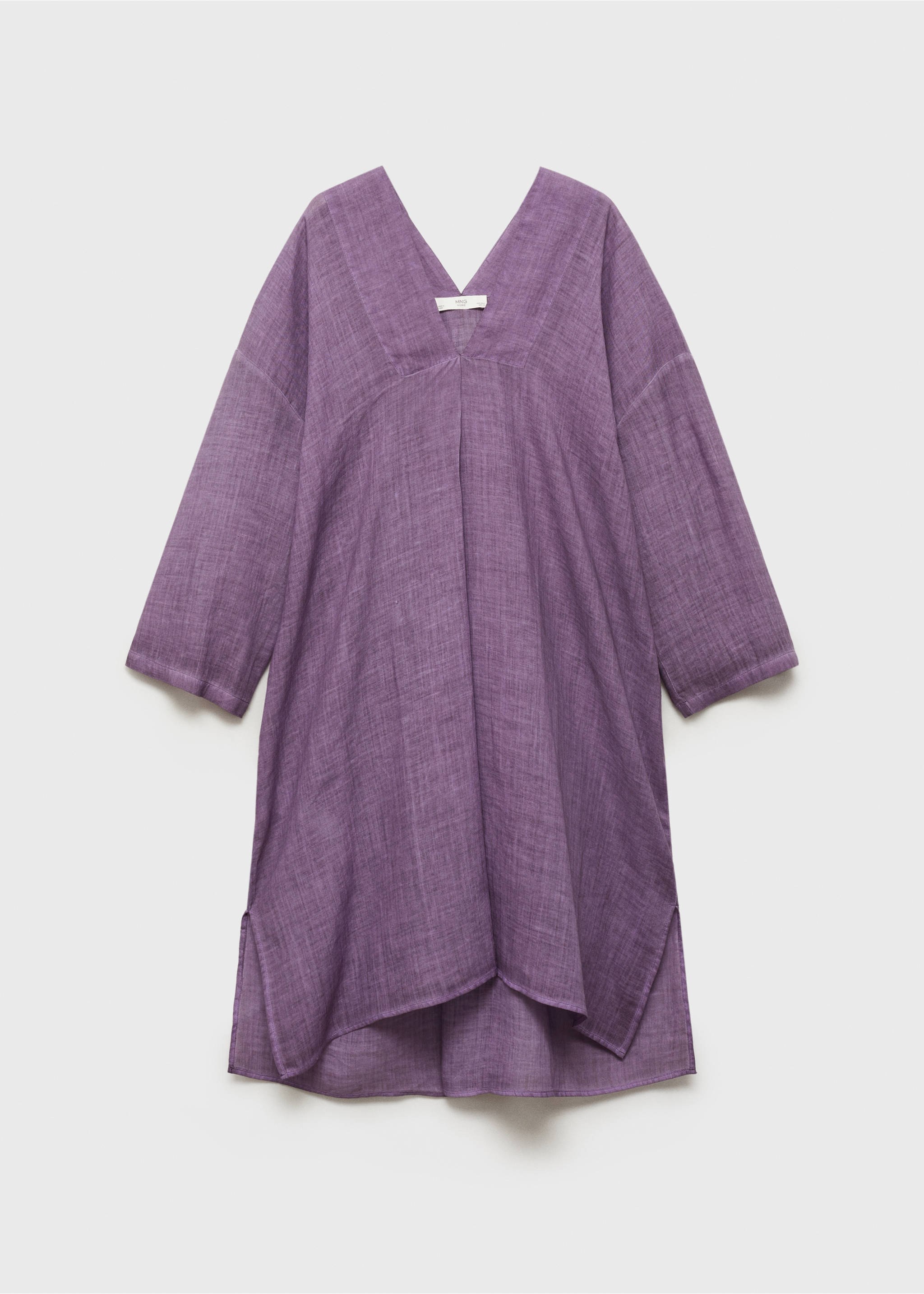 Ramie-Kaftan im Overdyed-Design - Artikel ohne Model, Pflaume. Ref: 87085935-00.