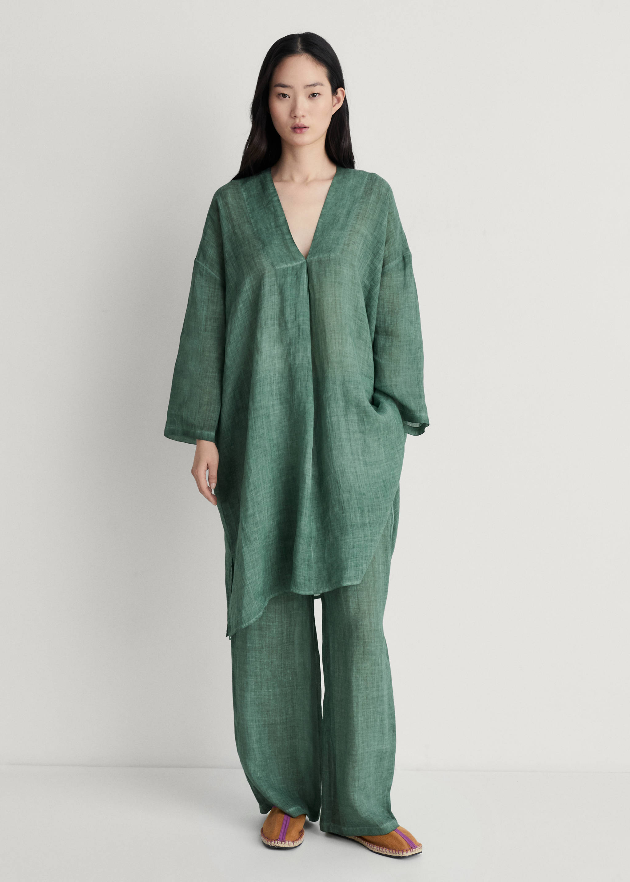 Ramie-Kaftan im Overdyed-Design - Allgemeine Ansicht