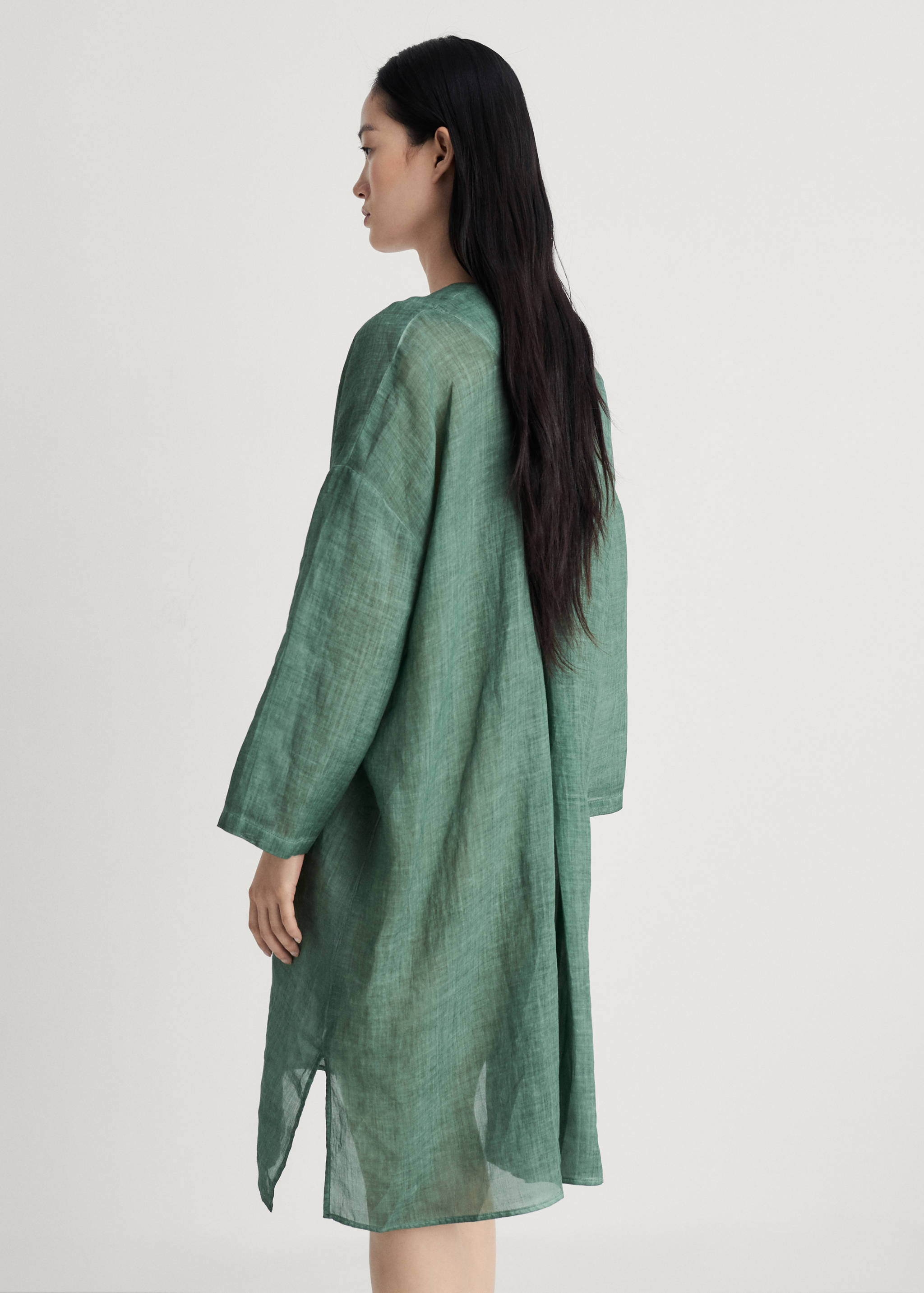 Ramie-Kaftan im Overdyed-Design - Rückseite des Artikels