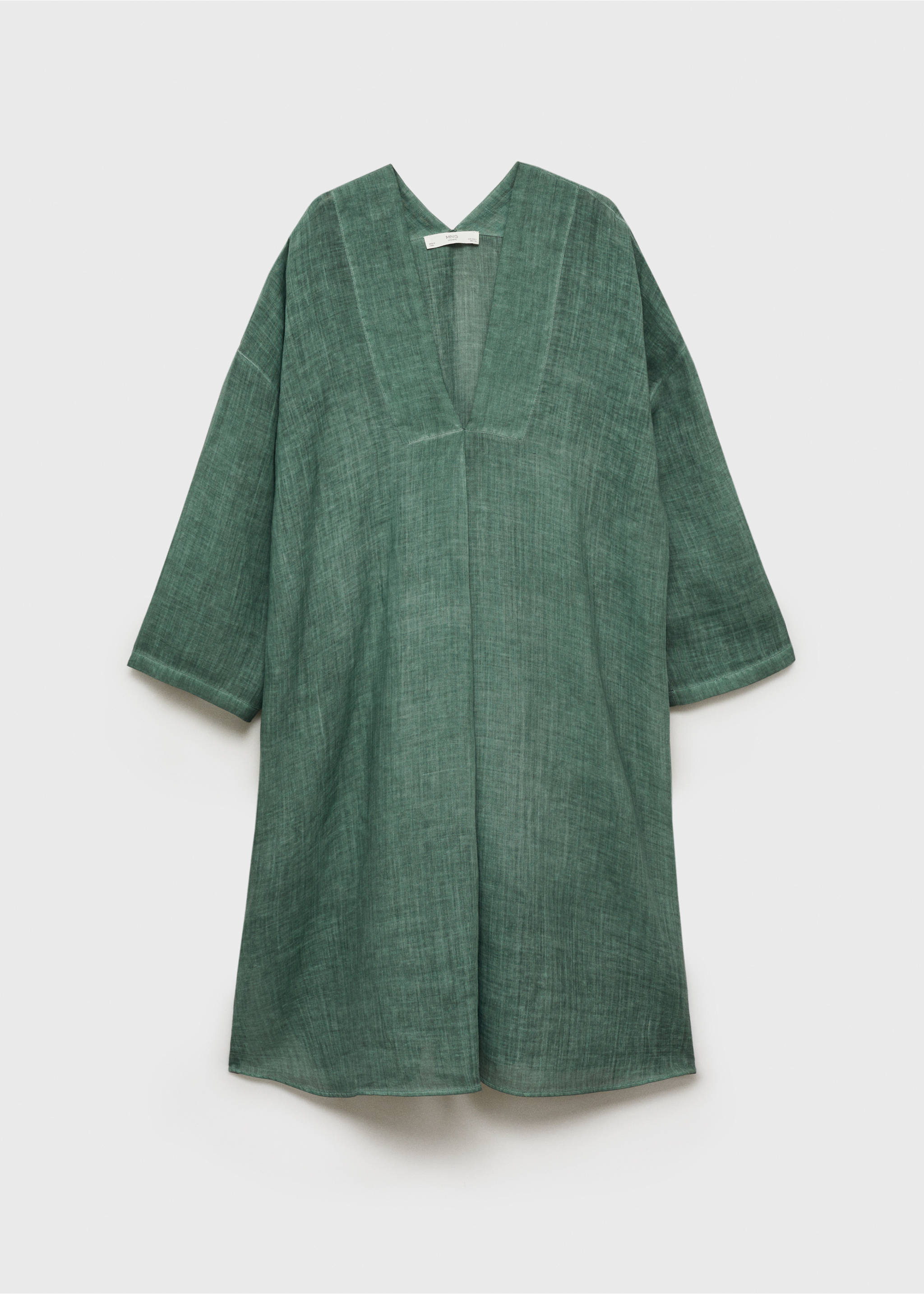 Ramie-Kaftan im Overdyed-Design - Artikel ohne Model, Dunkelgrau. Ref: 87085935-00.