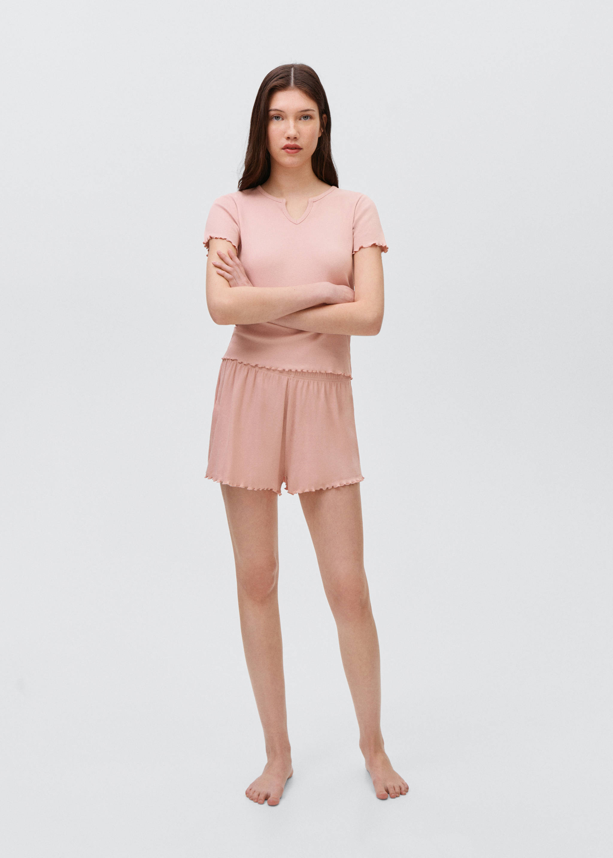 Pijama corto canalé - Plano general