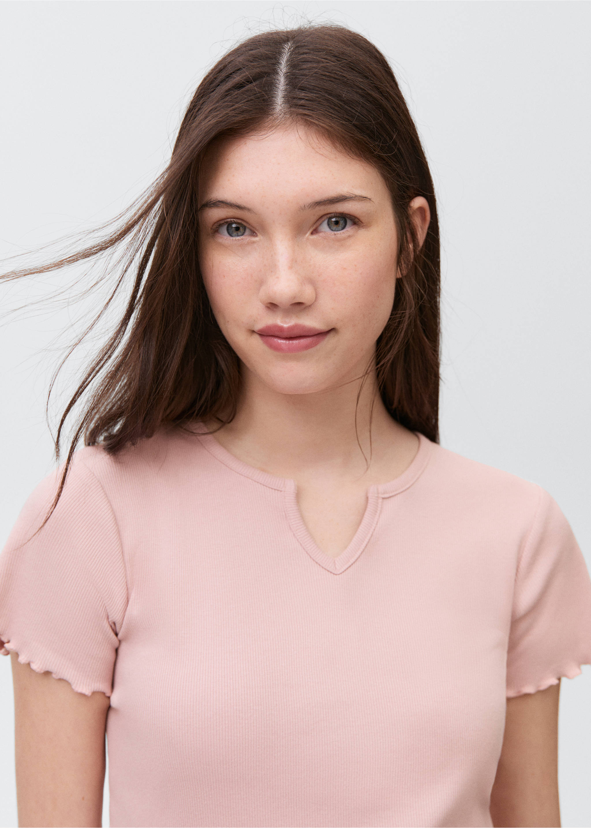 Pijama corto canalé - Detalle del artículo 1, Rosa pastel. Ref: 87085937-00.