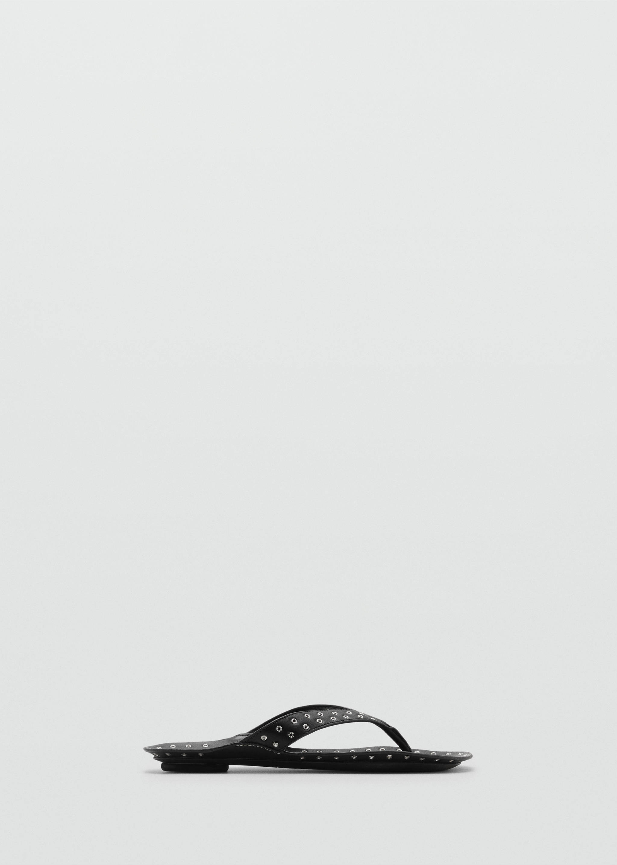 Leather sandals with eyelets - Article without model, Black. Ref: 87085940-00.