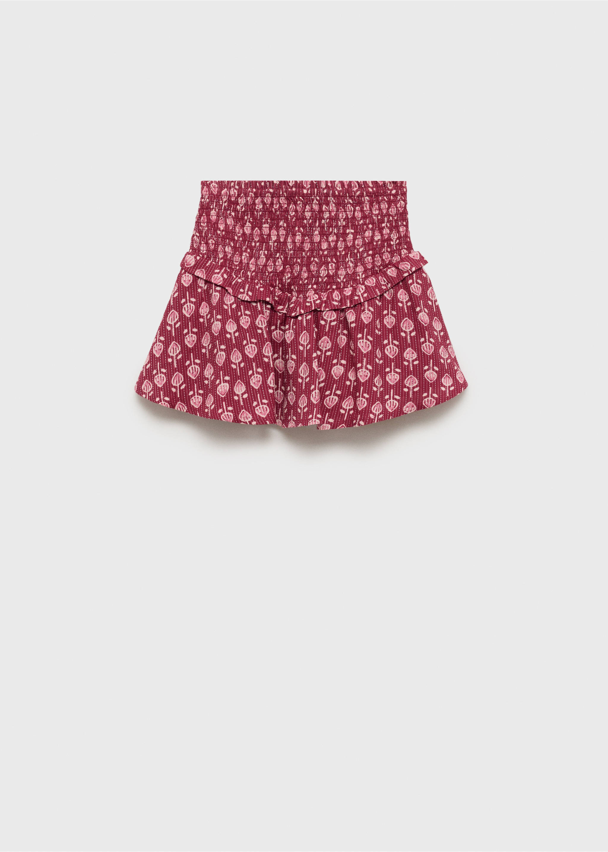 Minifalda fruncida volante - Artículo sin modelo, Fresa. Ref: 87085941-00.