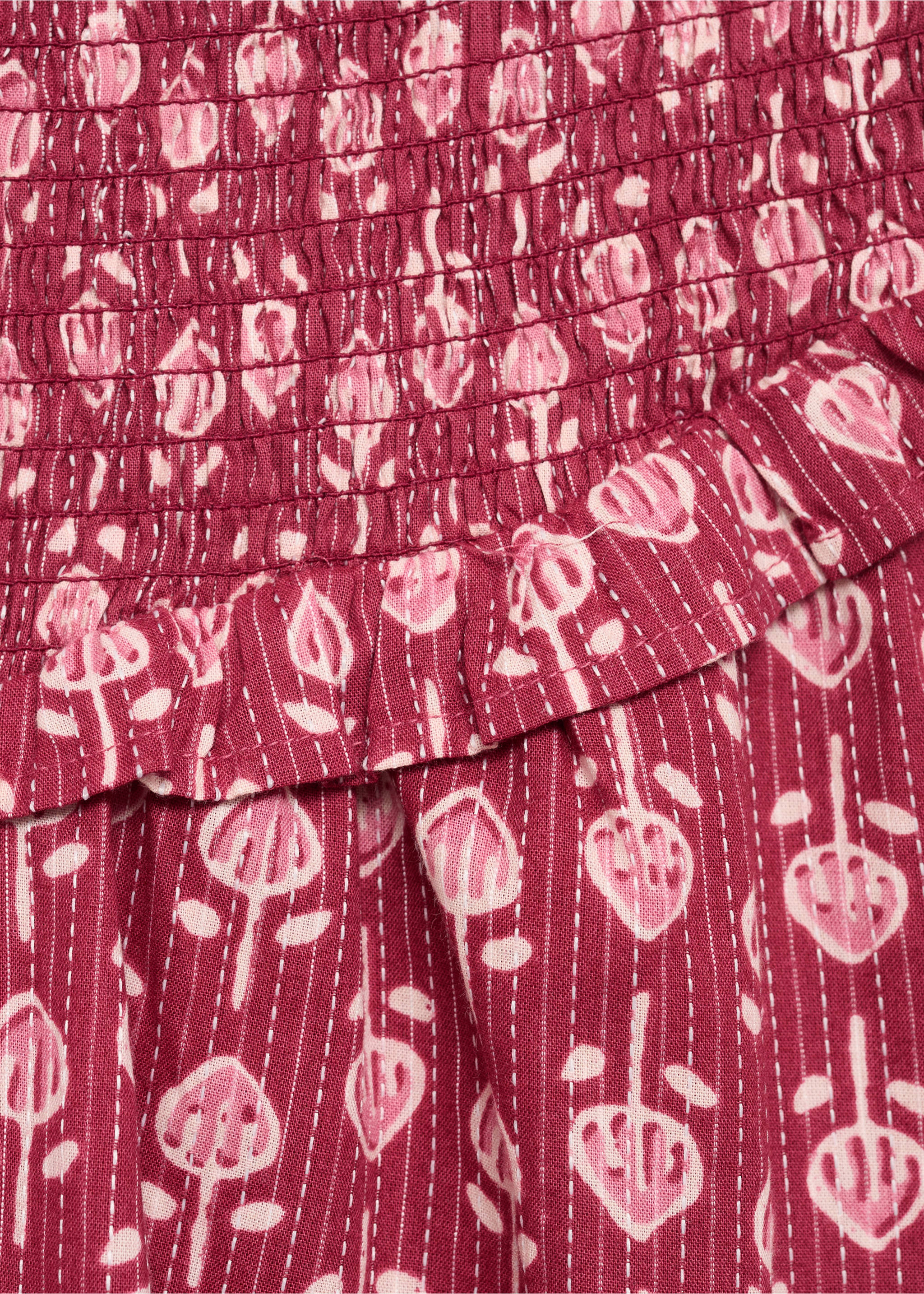 Minifalda fruncida volante - Detalle del artículo 8, Fresa. Ref: 87085941-00.