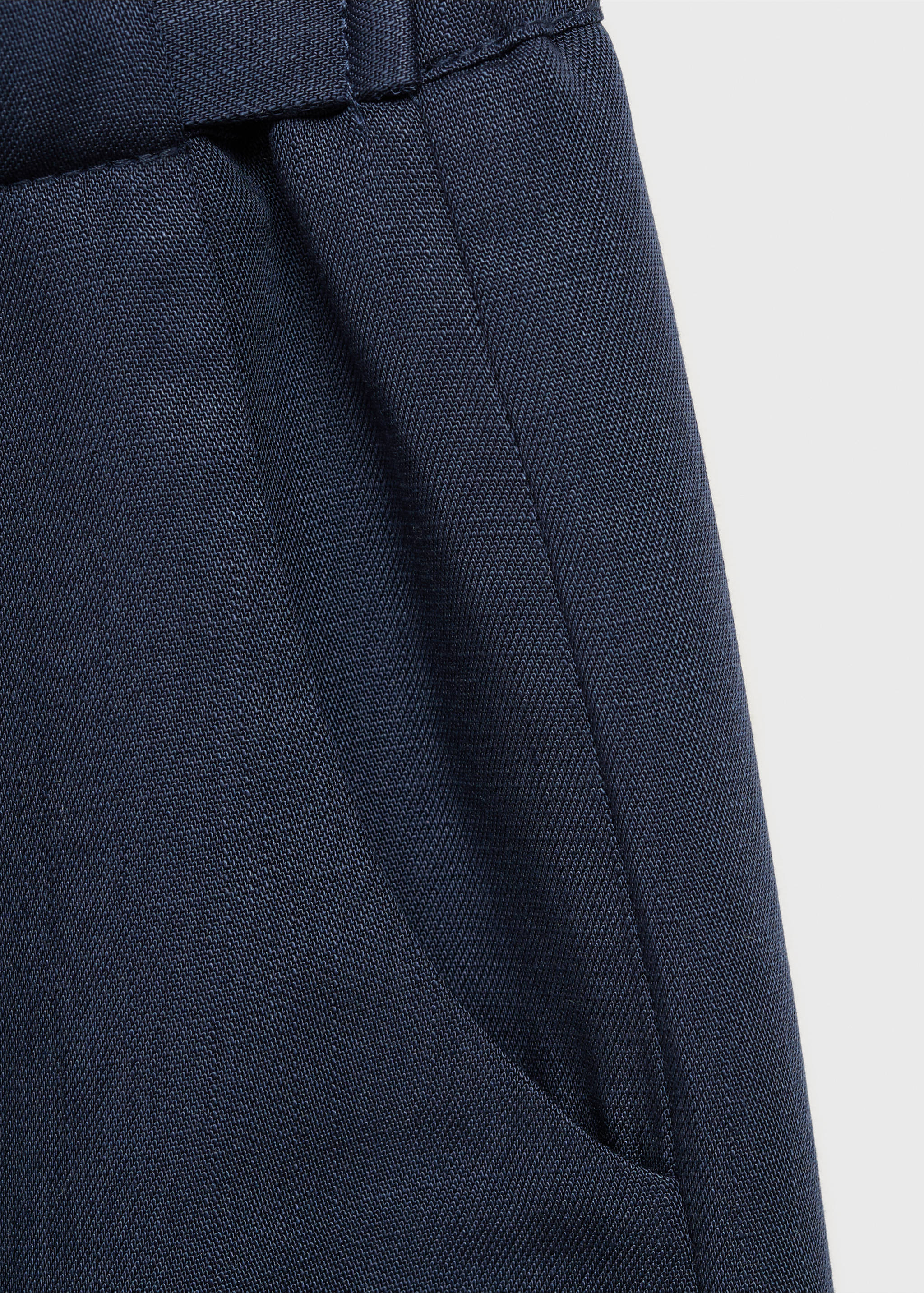 Bow belt trousers - Details of the article 0, Dark Navy. Ref: 87085942-00.