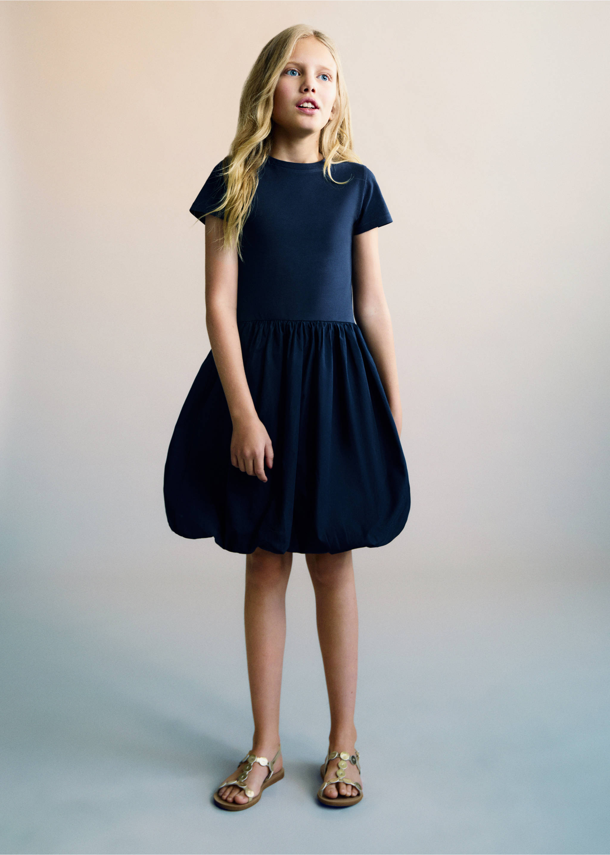 Ballon skirt dress - General plane, Dark Navy. Ref: 87085945-00.