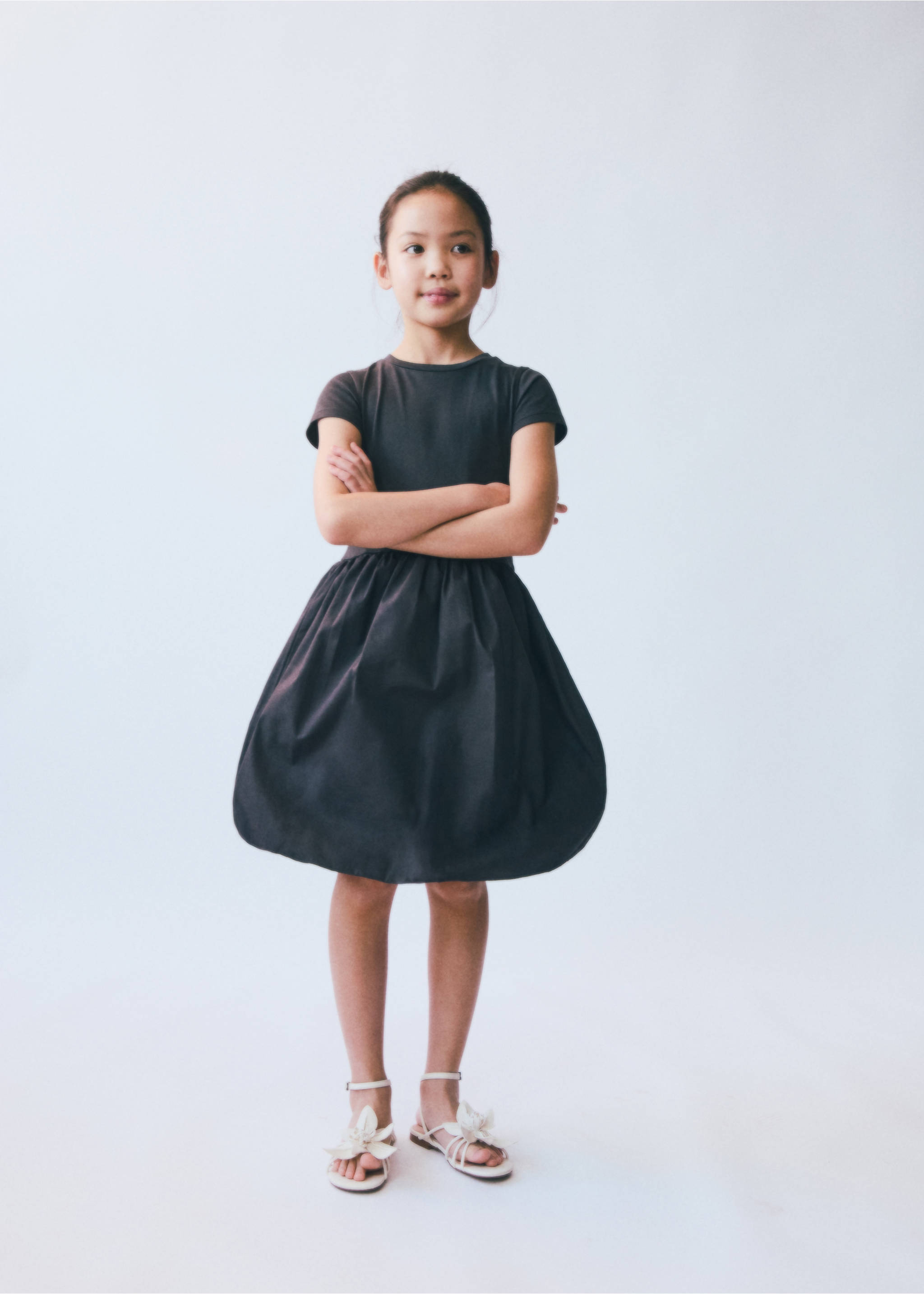 Ballon skirt dress - Details of the article 5, Charcoal. Ref: 87085945-00.