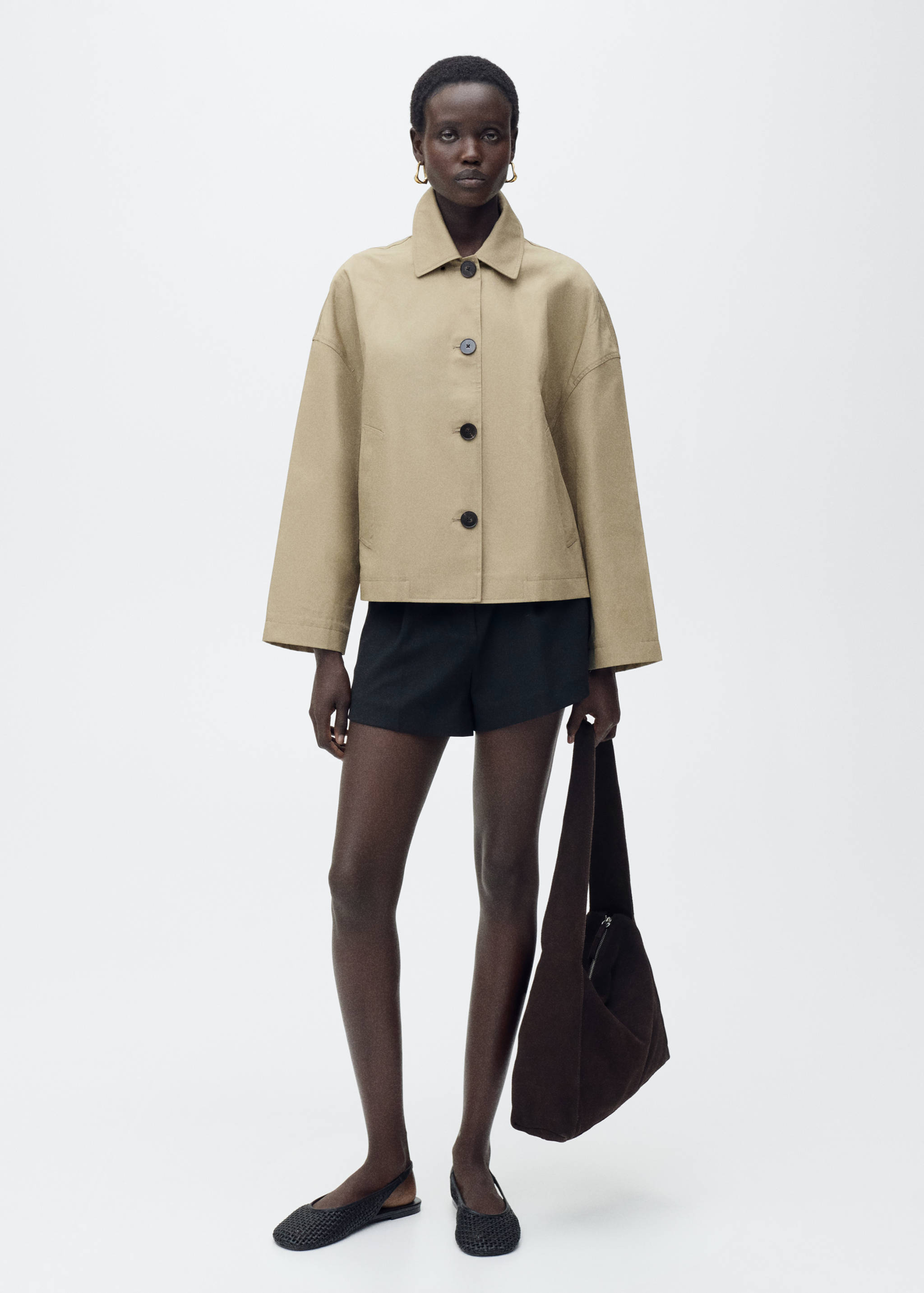 Recht katoenen jasje met knopen - Overzichtstekening