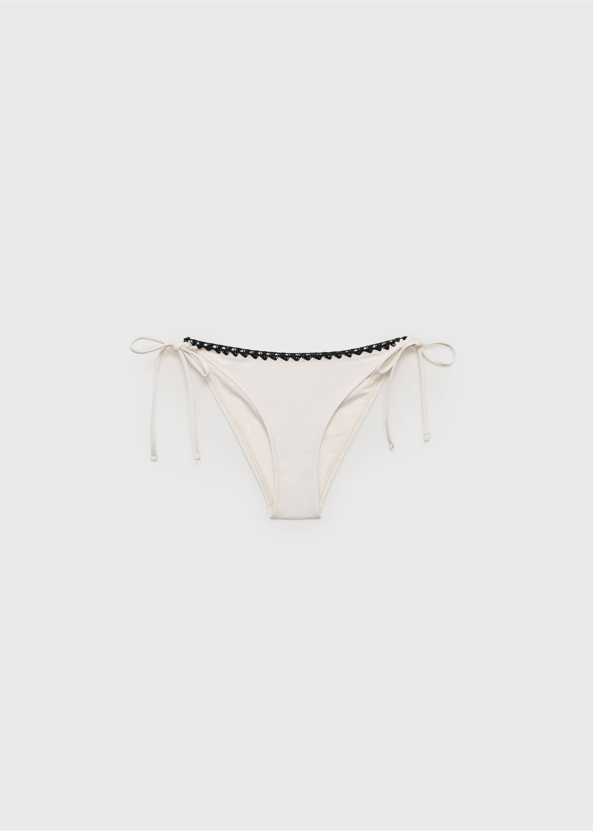 Cheeky-Bikini-Slip mit kontrastierenden Rändern - Artikel ohne Model, Weiß. Ref: 87085951-00.