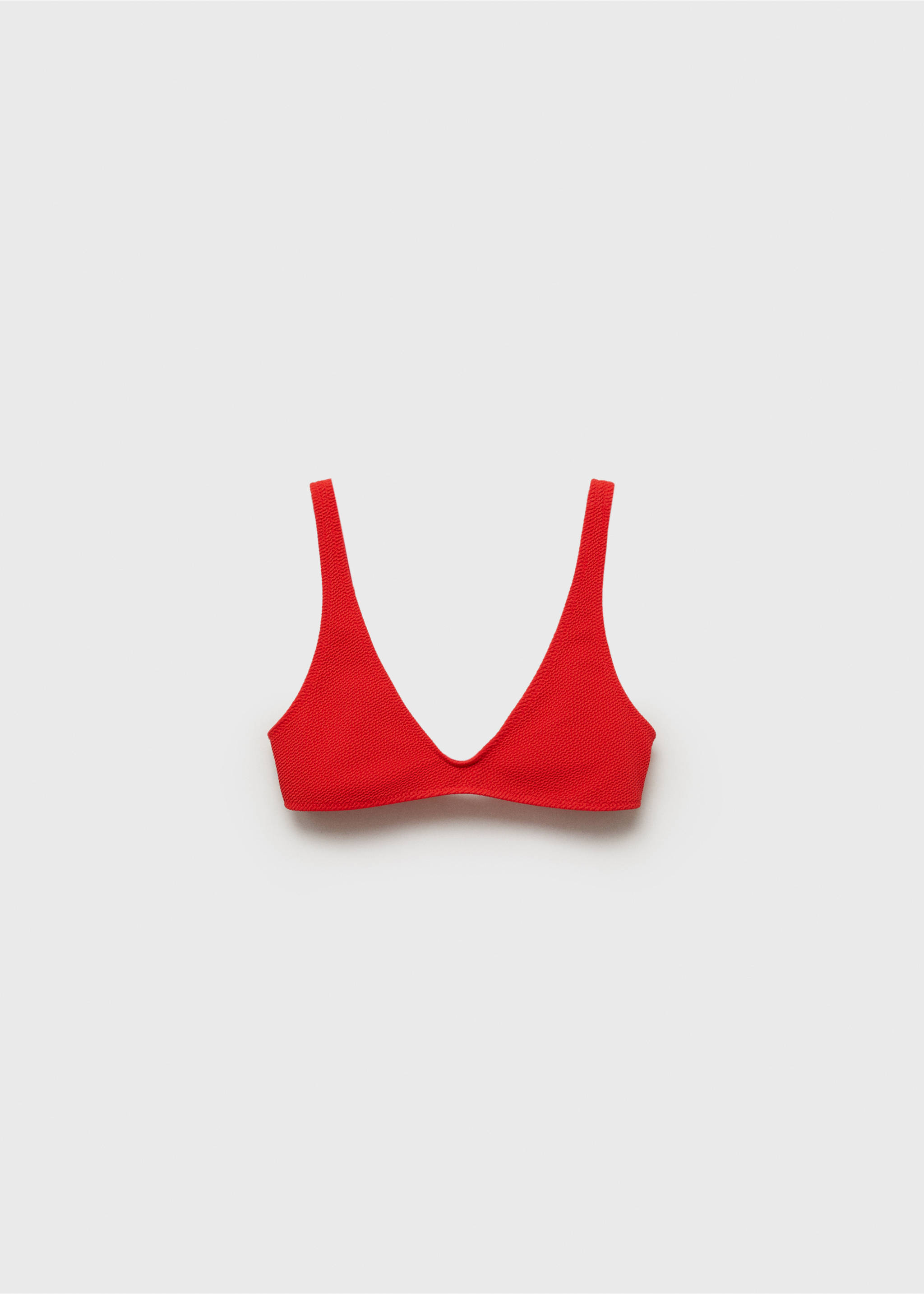 Textured bikini top - Article without model, Red. Ref: 87085955-00.