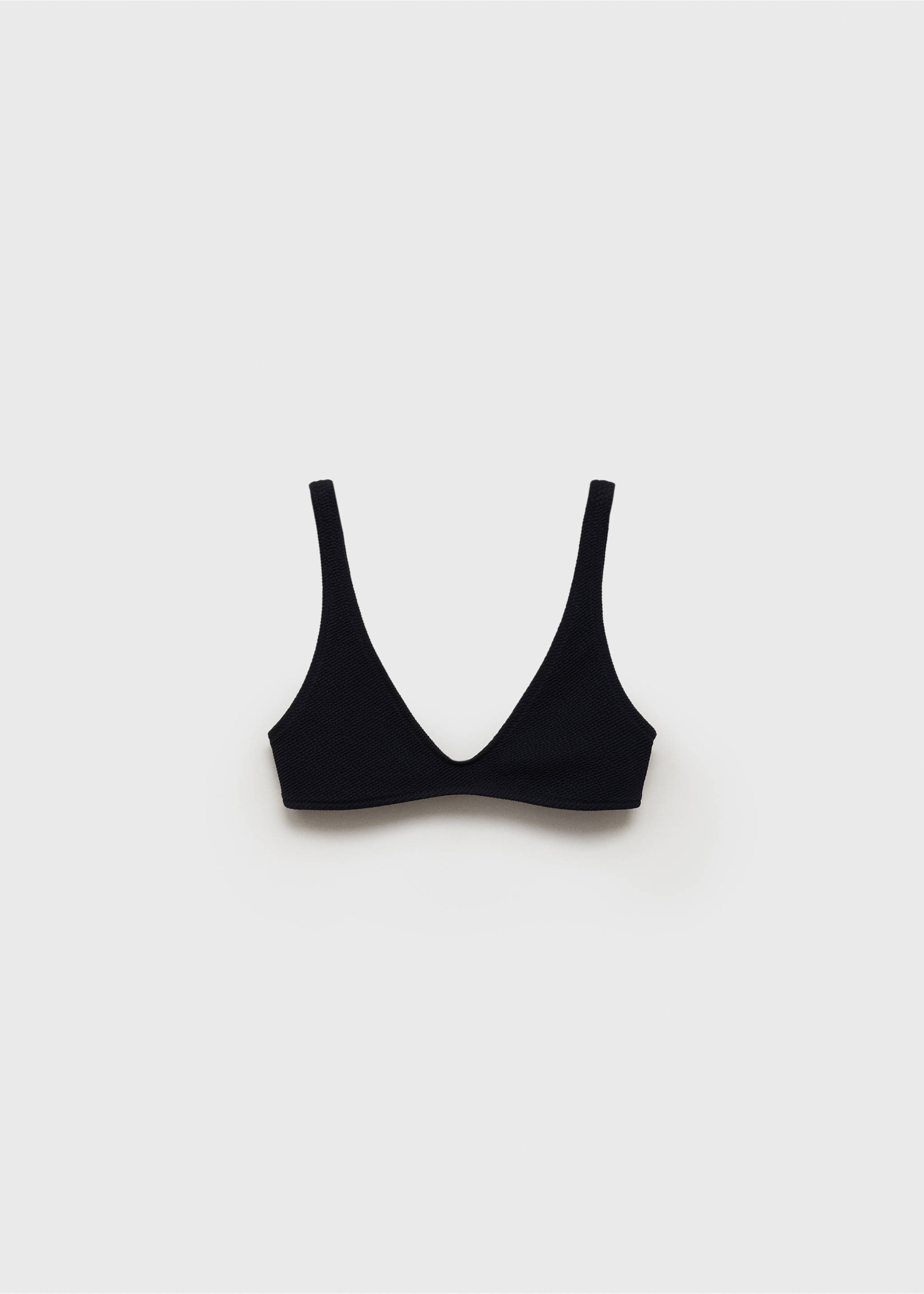 Textured bikini top - Article without model, Black. Ref: 87085955-00.
