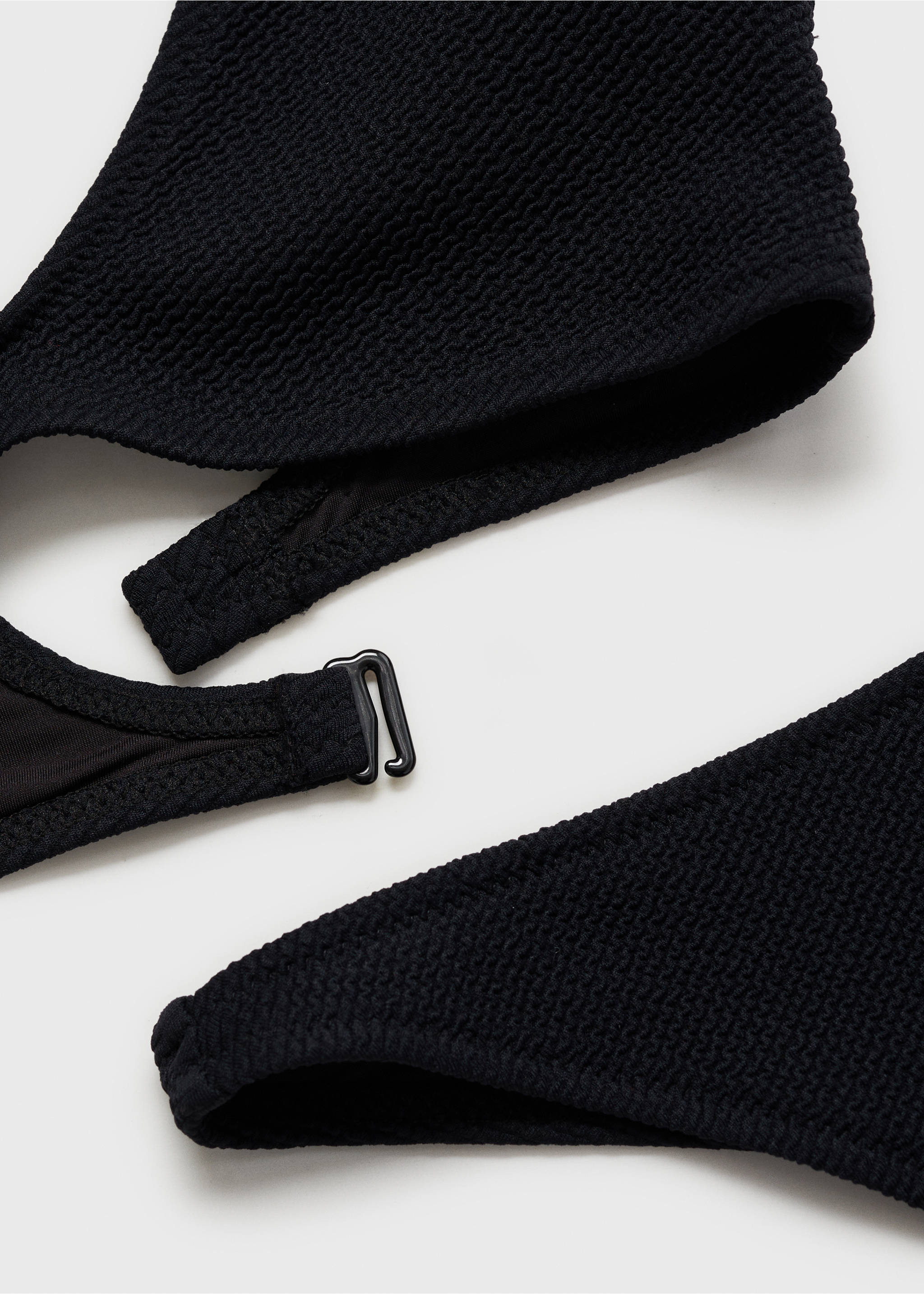 Textured bikini top - Details of the article 0, Black. Ref: 87085955-00.