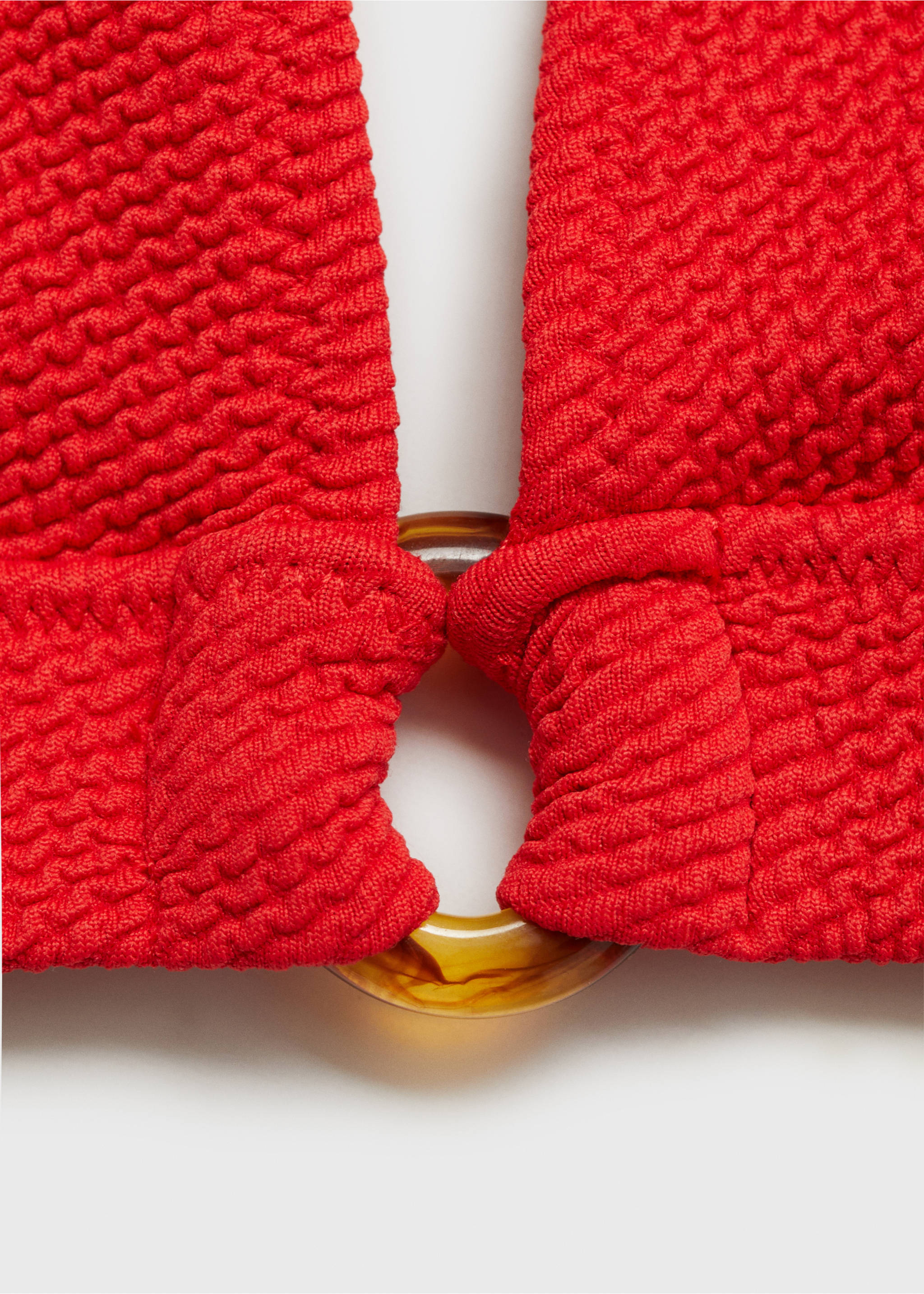 Haut bikini texturé anneau décoratif - Détail de l'article 8, Rouge. Ref: 87085959-00.