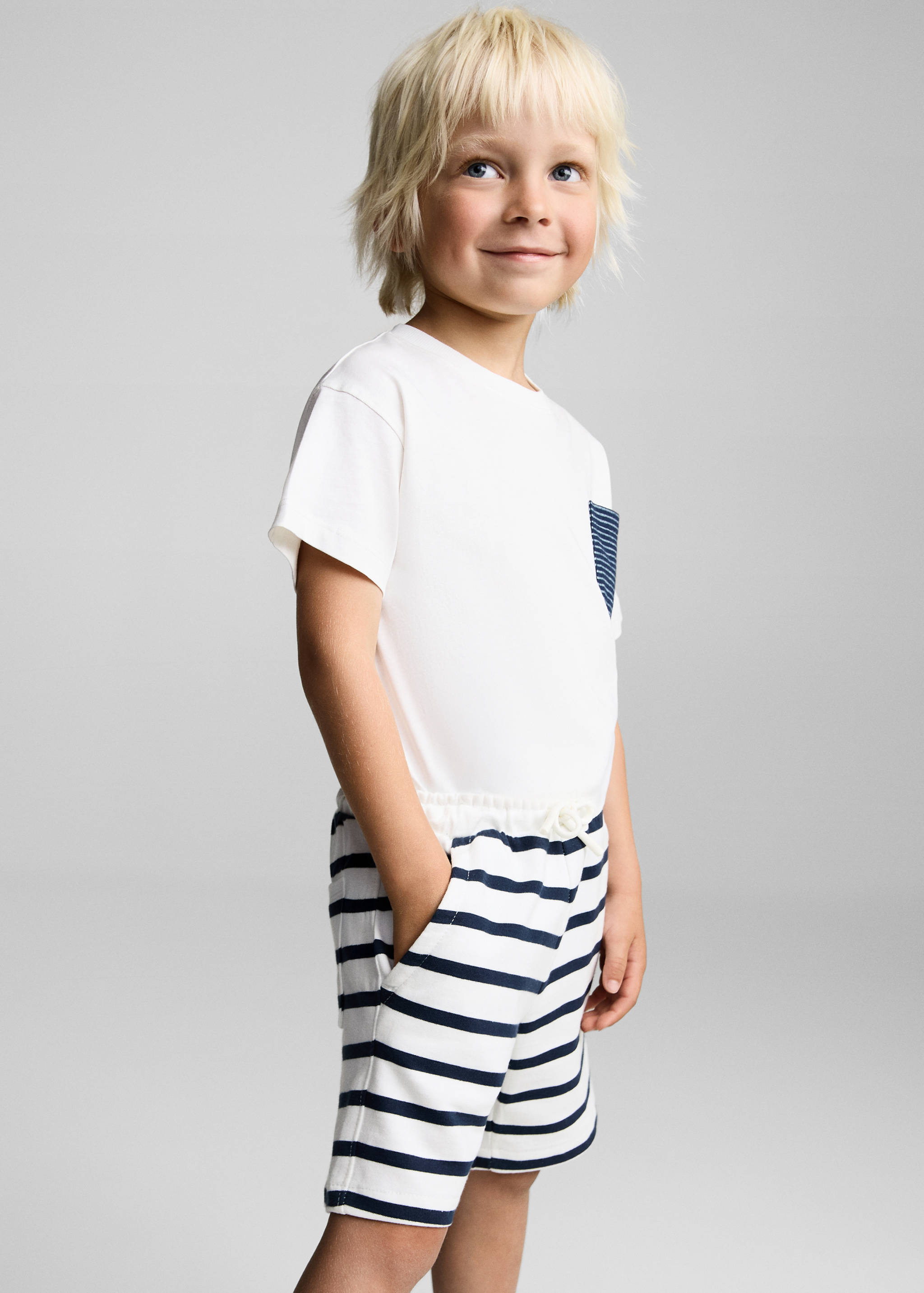 Striped cotton Bermuda shorts - Details of the article 1