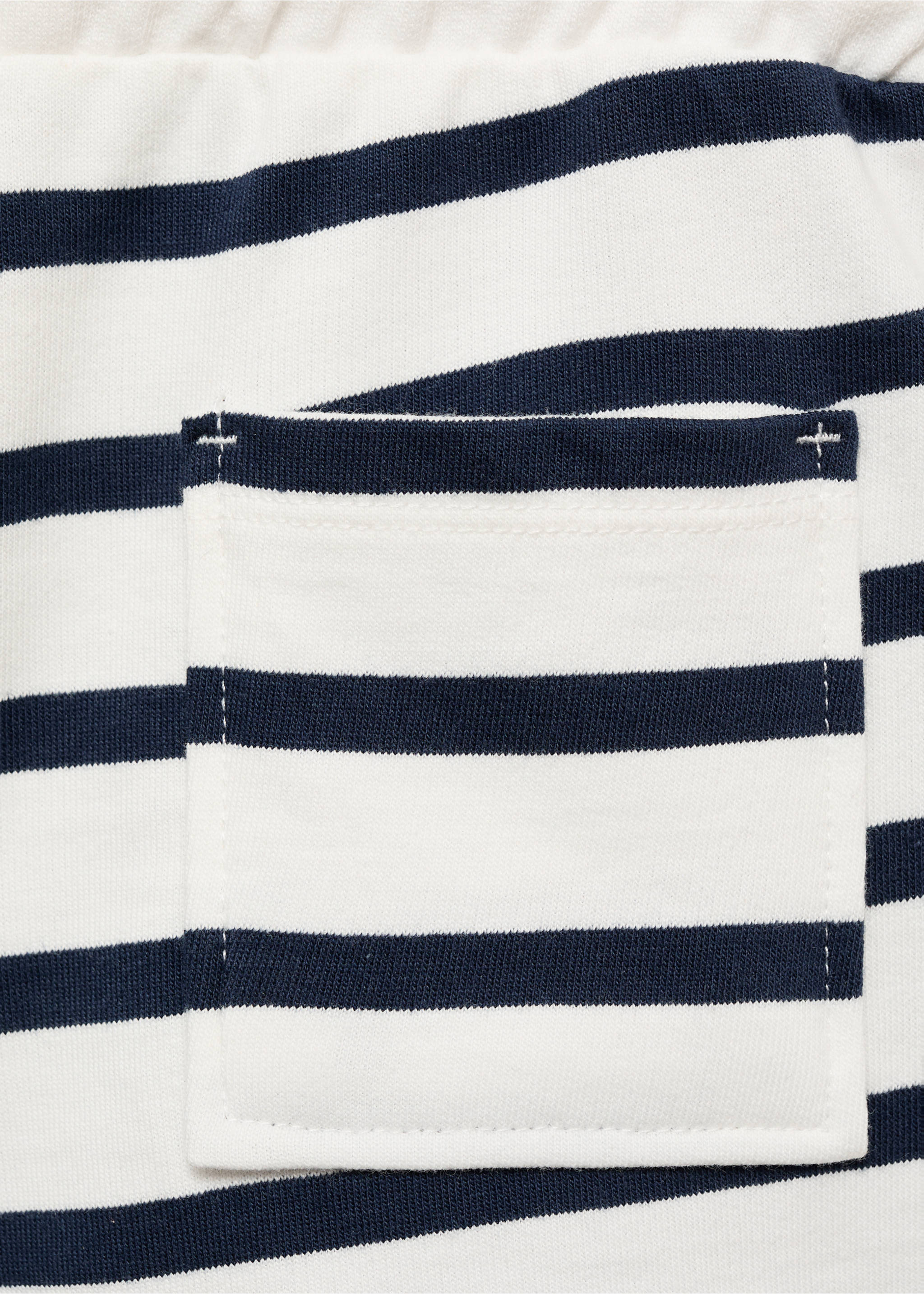 Gestreifte Baumwoll-Bermudas - Detail des Artikels 0, Dunkles Marineblau. Ref: 87085960-00.