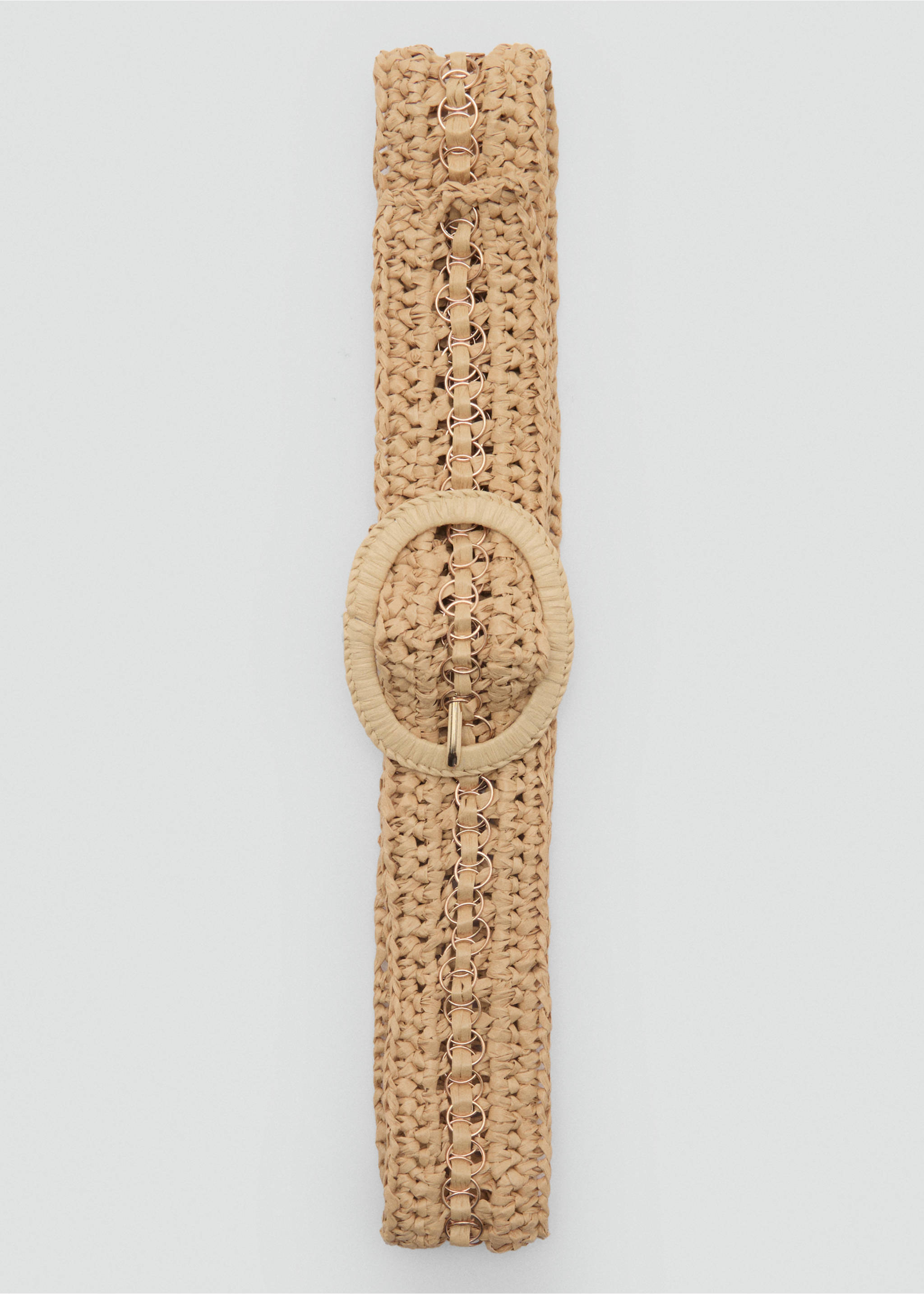 Natural fibre belt with buckle - Details of the article 2, Beige. Ref: 87085963-00.