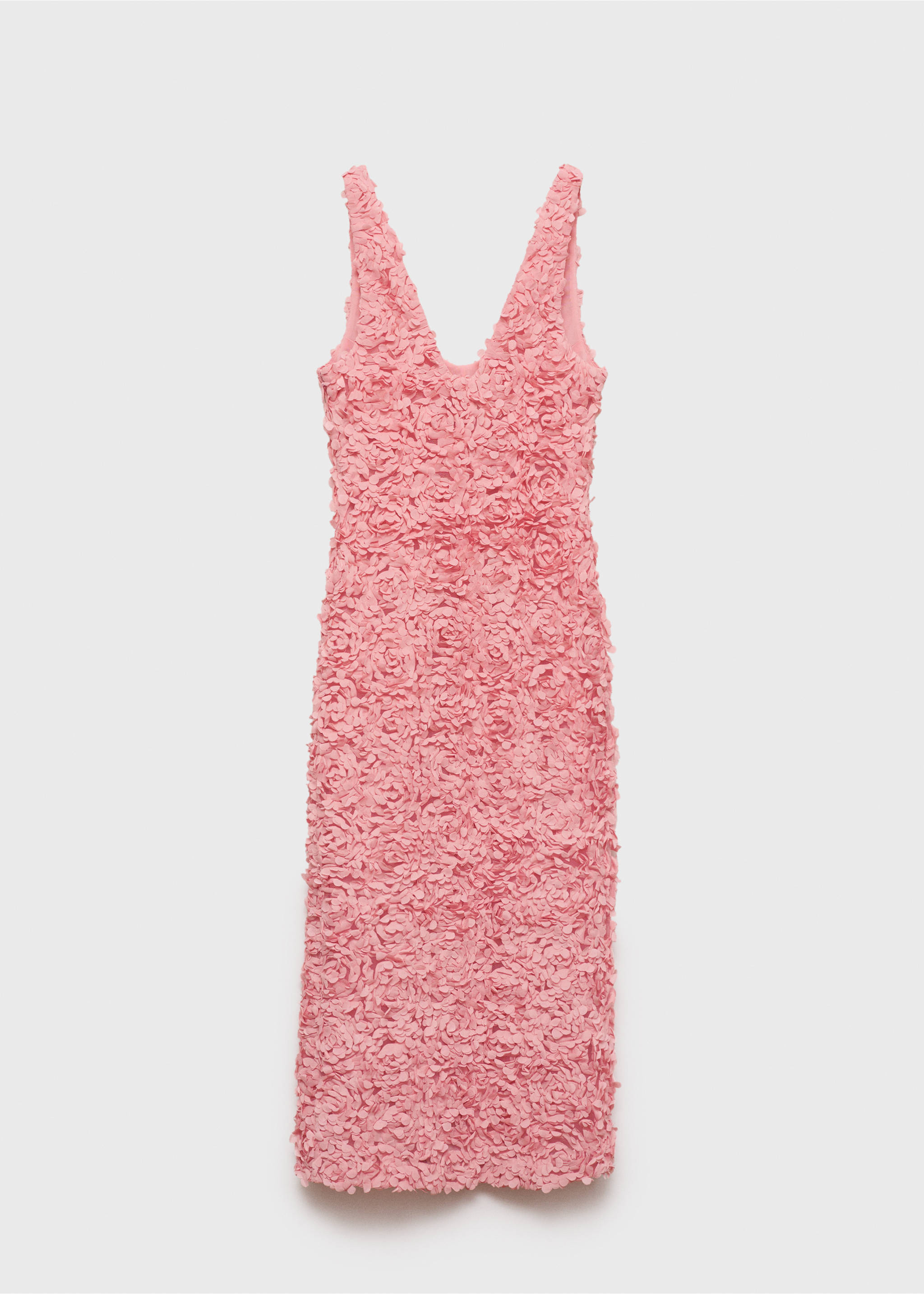 Tulle dress with embroidered flower - Reverse of the article, Pastel Pink. Ref: 87085968-00.