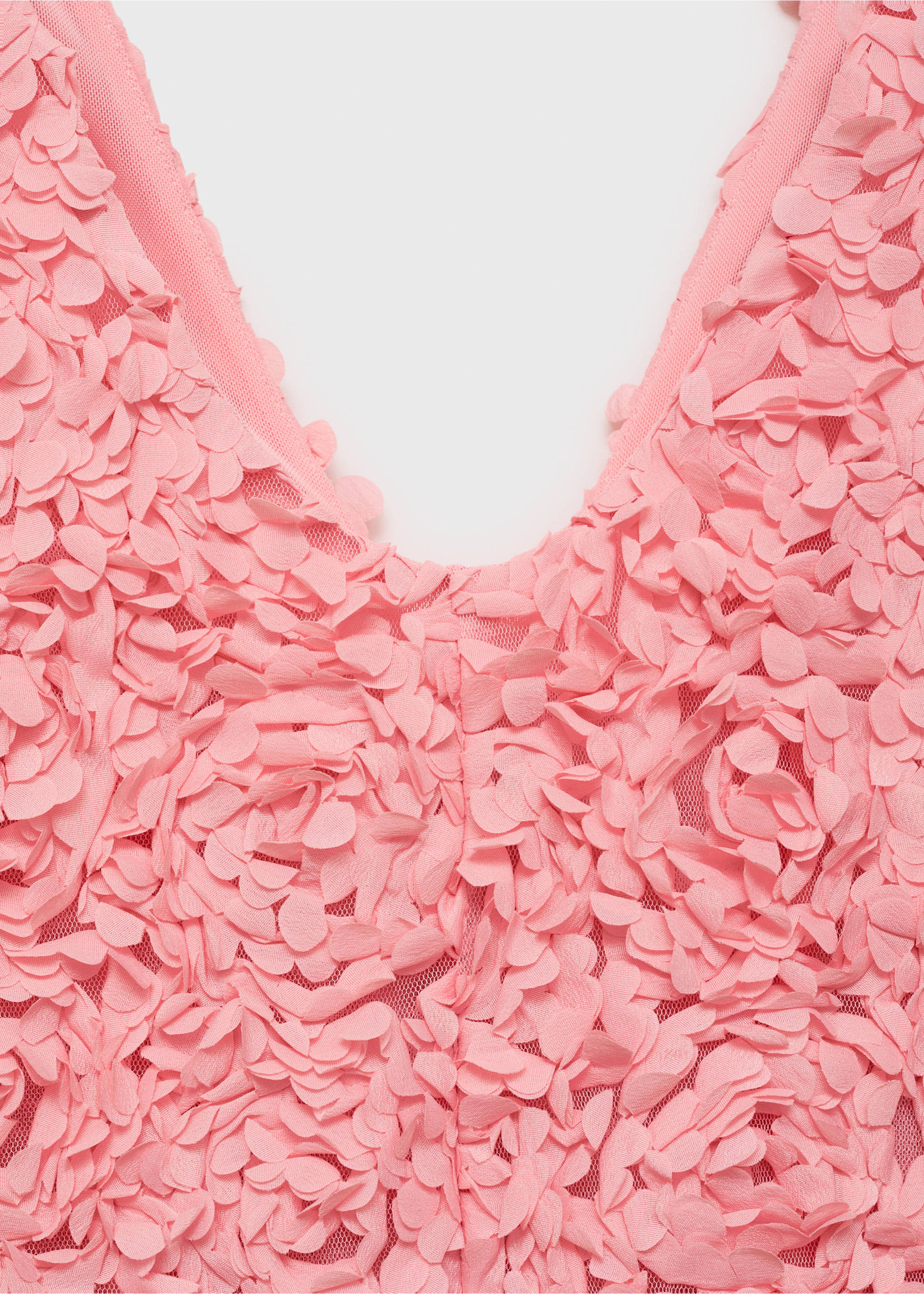 Tulle dress with embroidered flower - Details of the article 8, Pastel Pink. Ref: 87085968-00.
