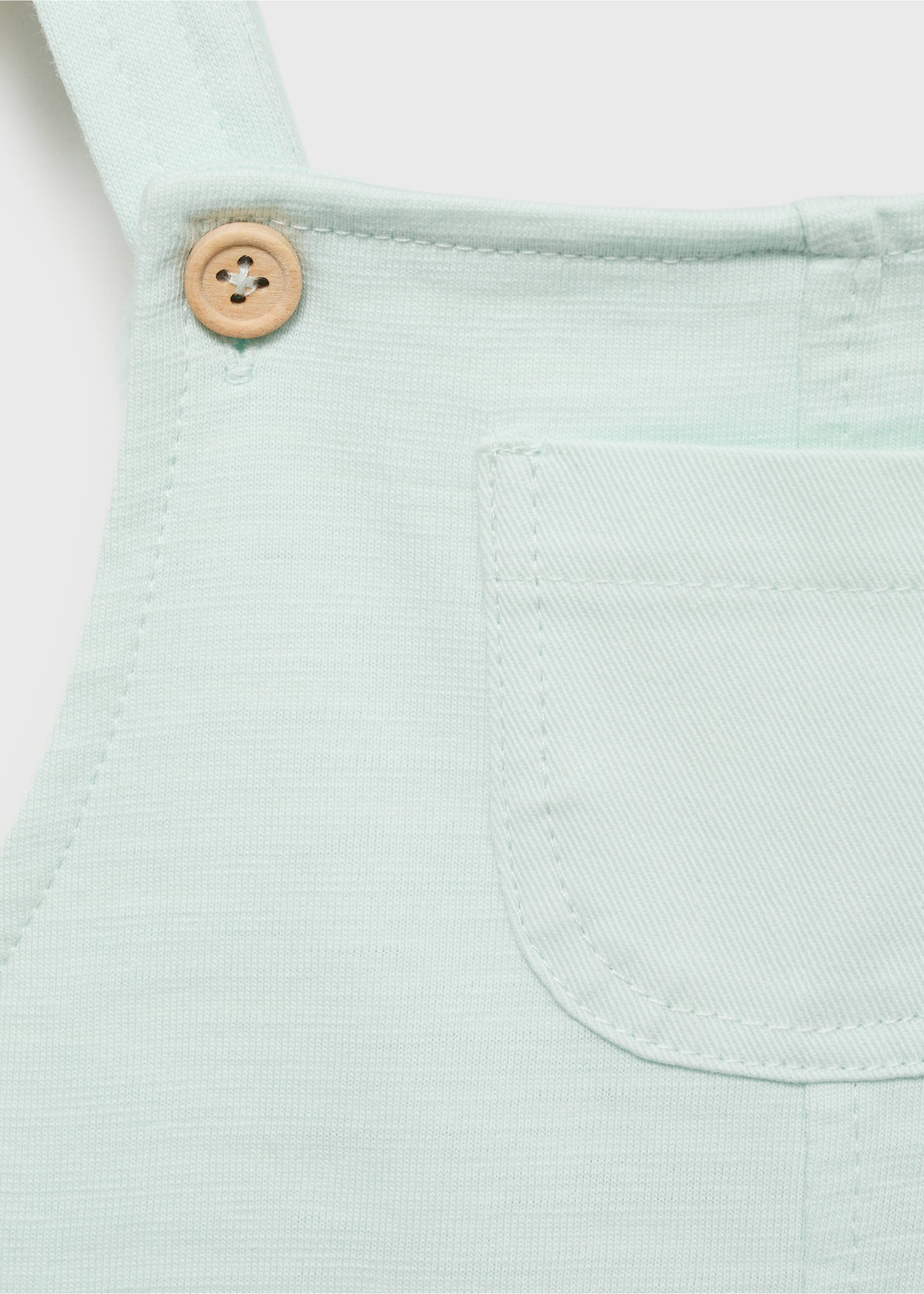 Short cotton dungarees - Details of the article 8, Green. Ref: 87085972-00.