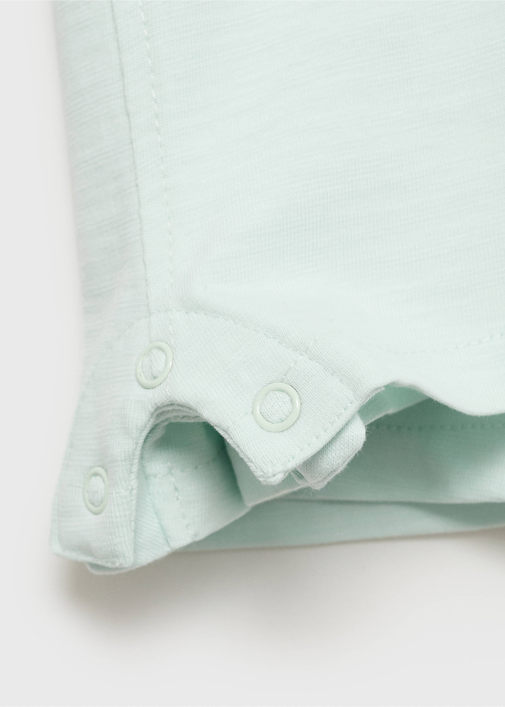 Short cotton dungarees - Details of the article 0, Green. Ref: 87085972-00.