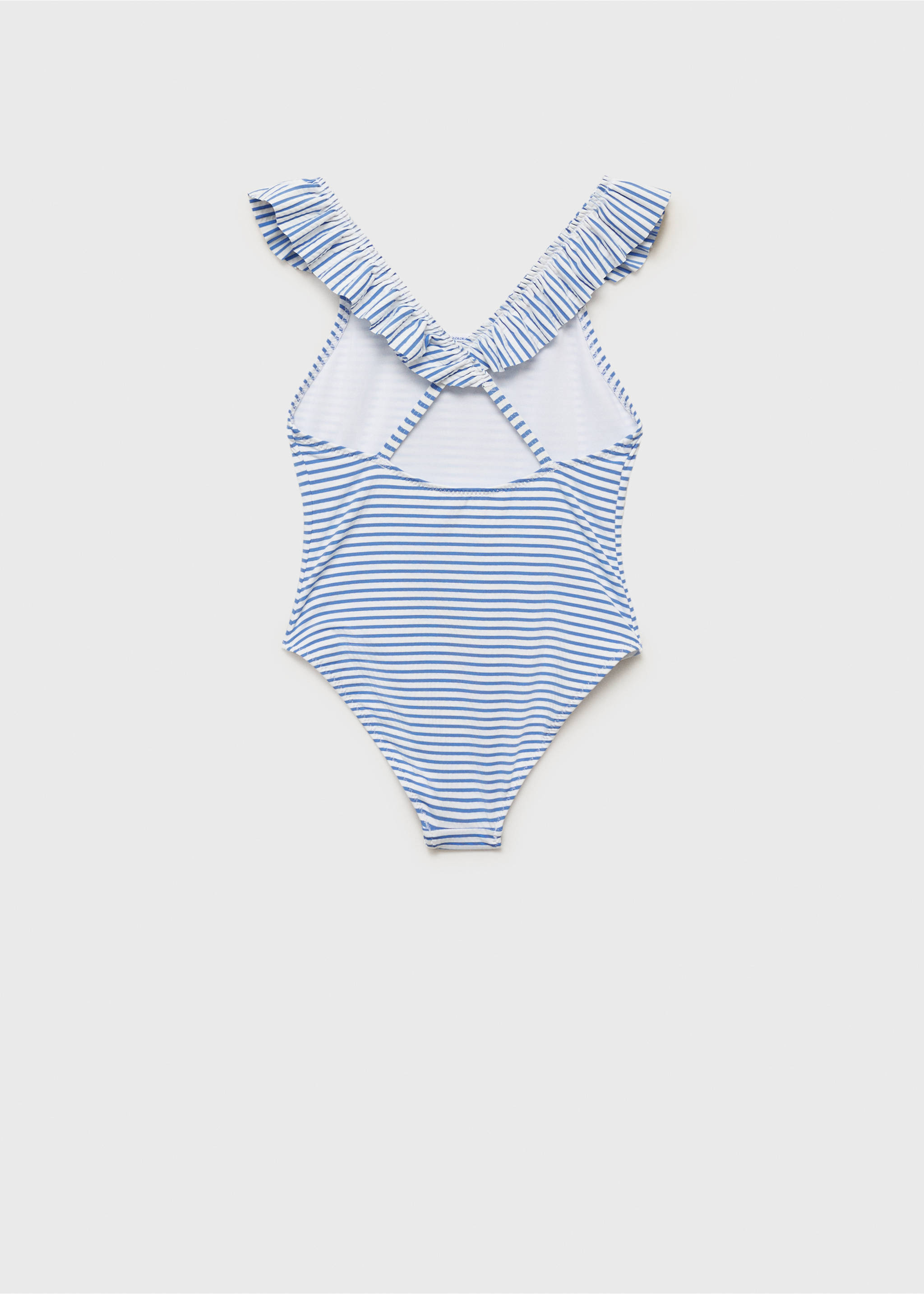 Ruffled striped swimsuit - Reverse of the article, Blue. Ref: 87085973-00.