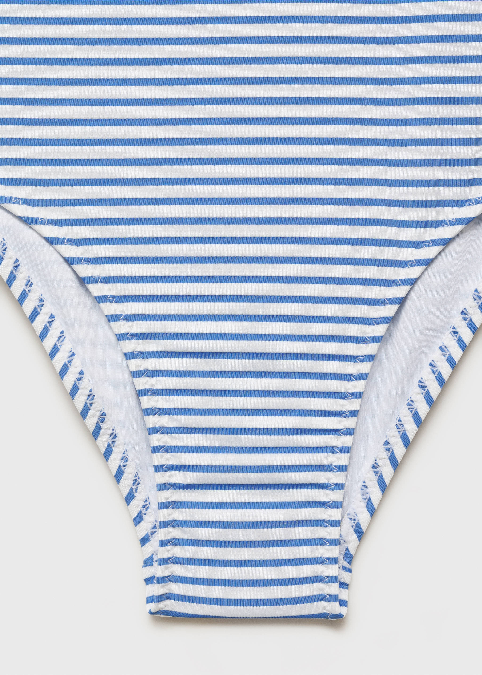 Ruffled striped swimsuit - Details of the article 0, Blue. Ref: 87085973-00.