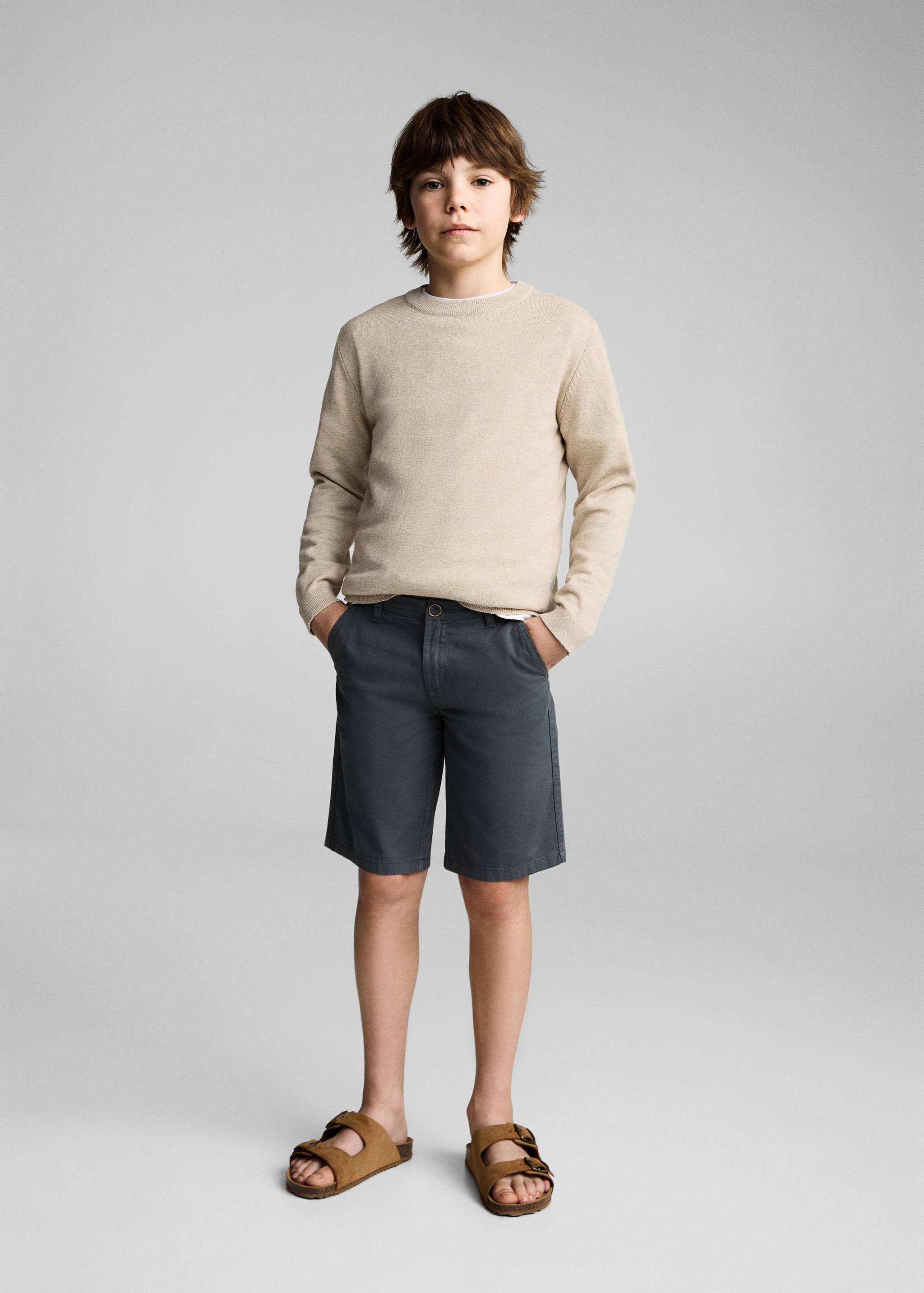 Melierter Baumwollpullover - Allgemeine Ansicht