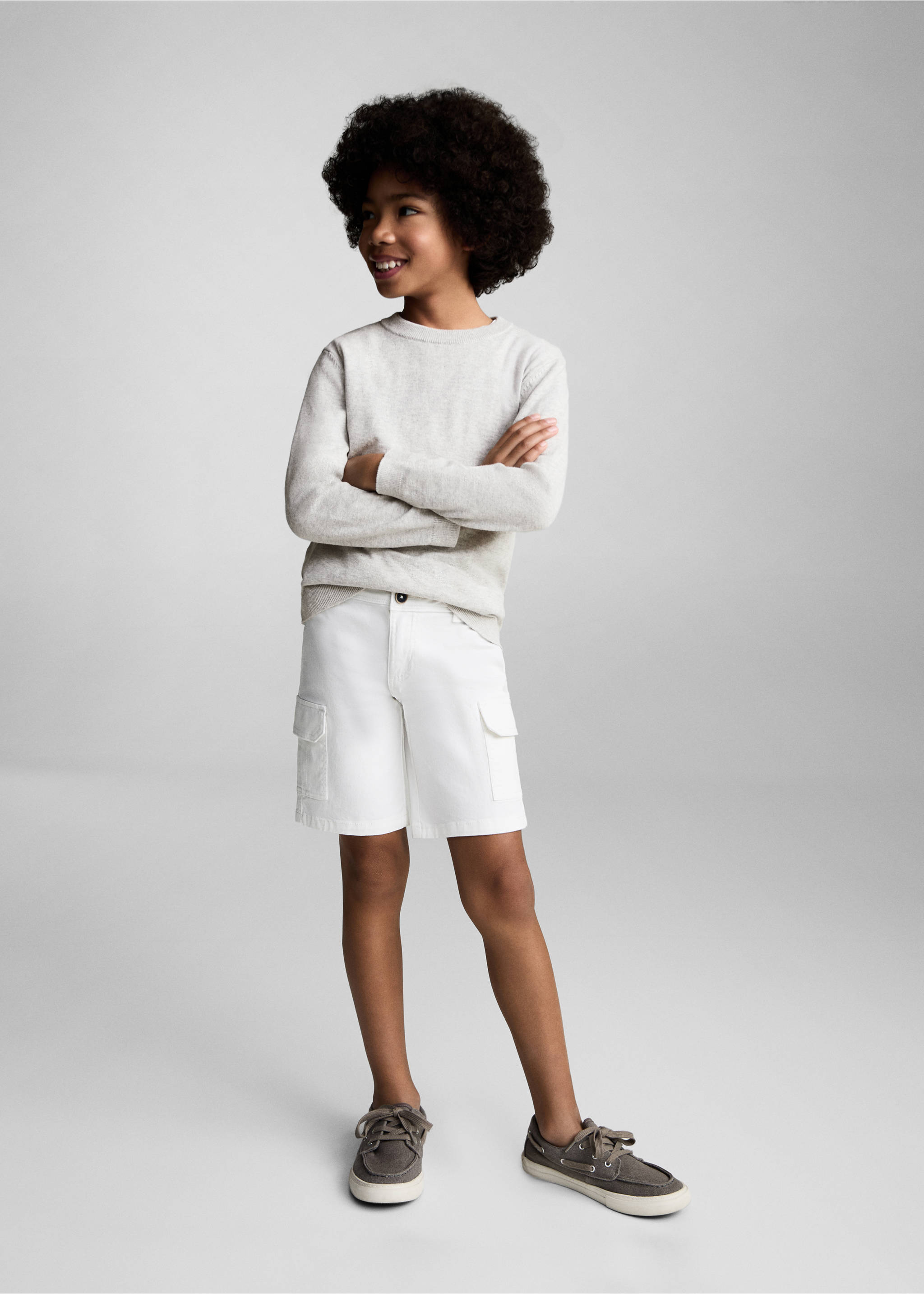 Flecked cotton-blend sweater - General plane, Medium Heather Grey. Ref: 87085979-00.