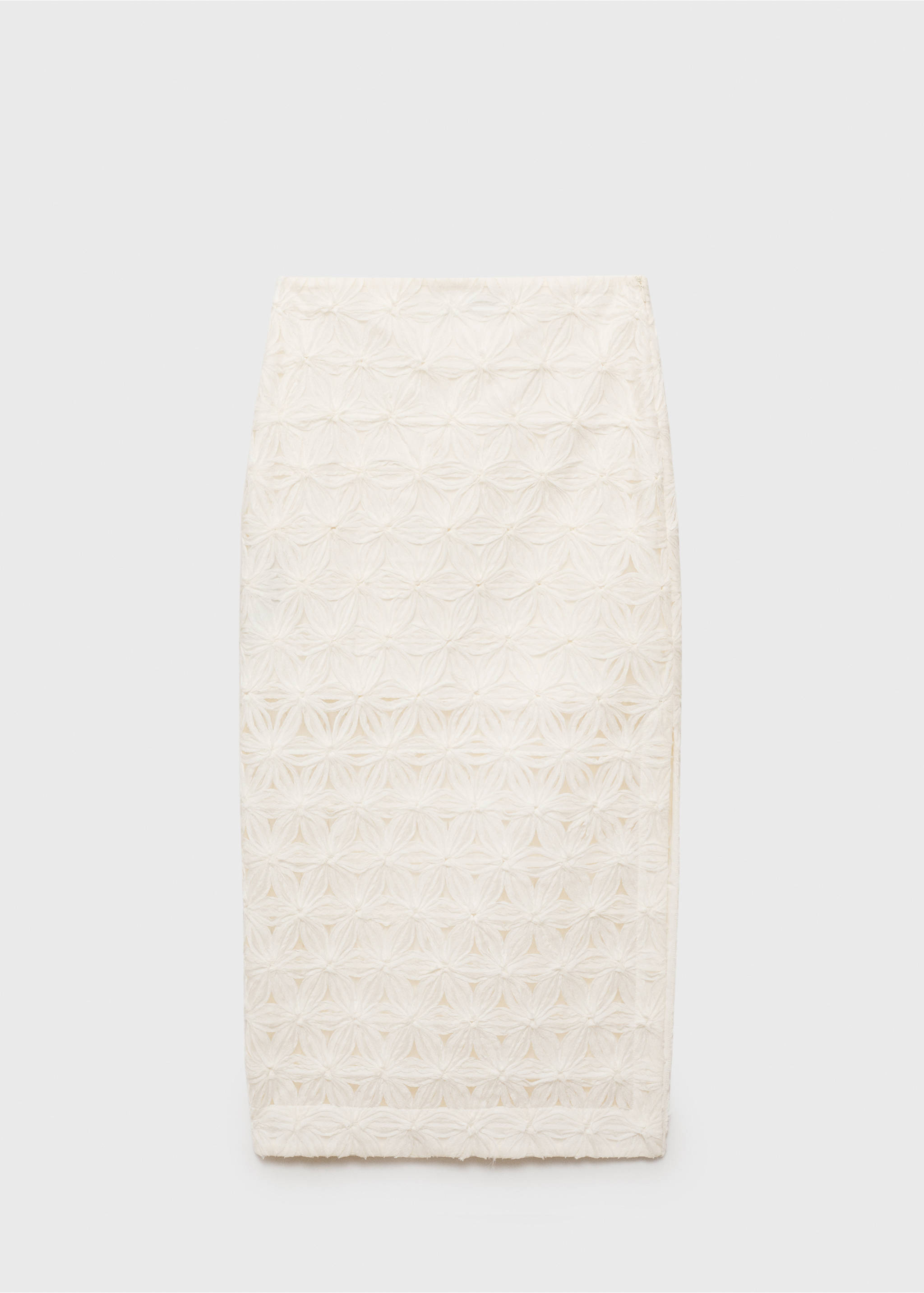 Opengewerkte getextureerde bloemetjesrok - Artikel zonder model, Ecru. Ref: 87085981-00.