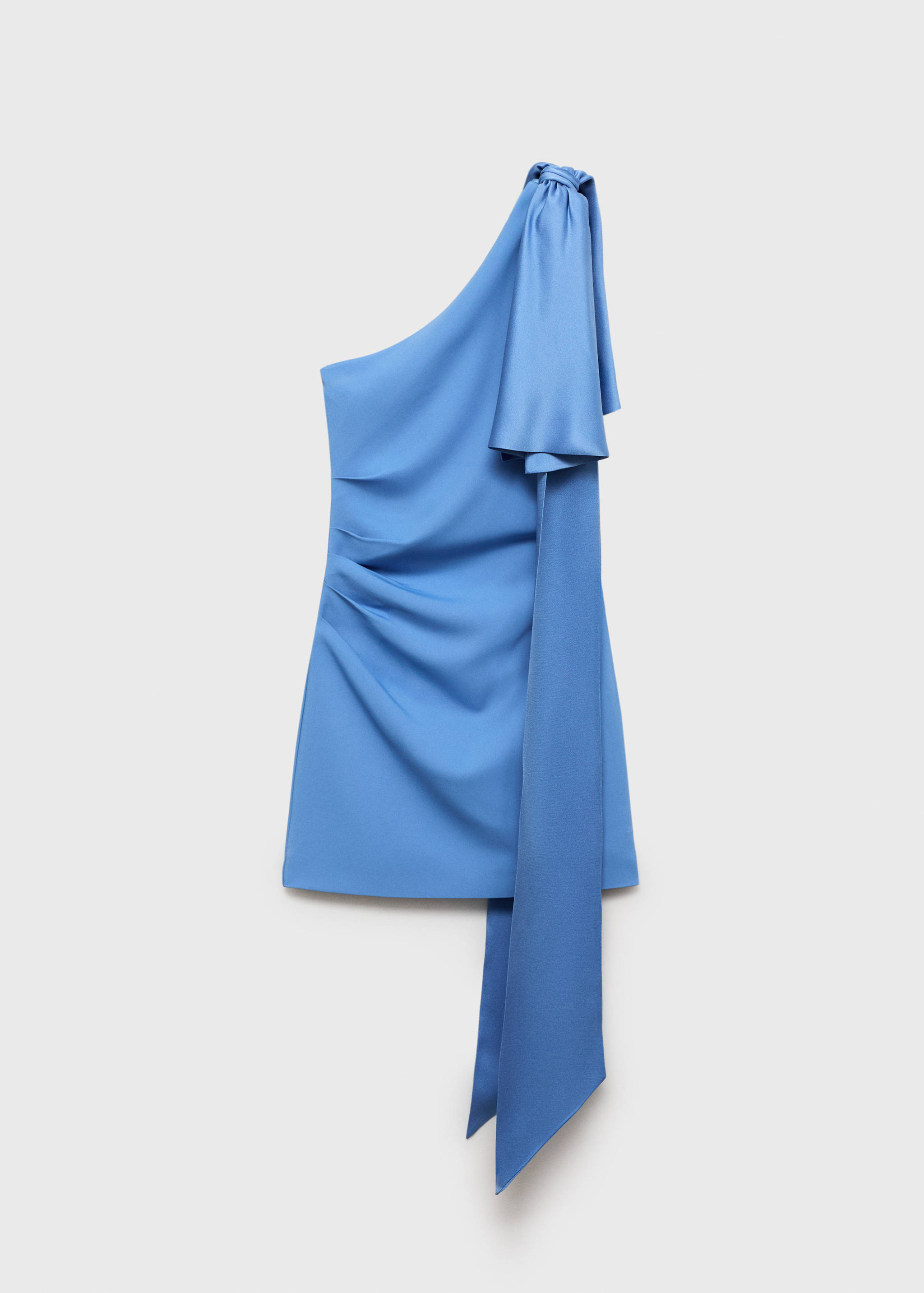 Abito satinato drappeggiato dettaglio fiocco - Articolo senza modello