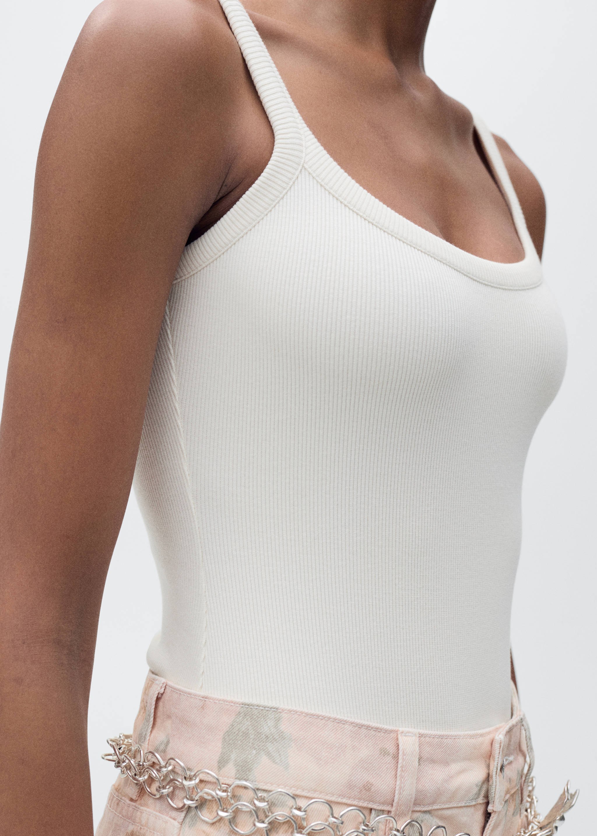 Ribbed cotton bodysuit - Medium plane