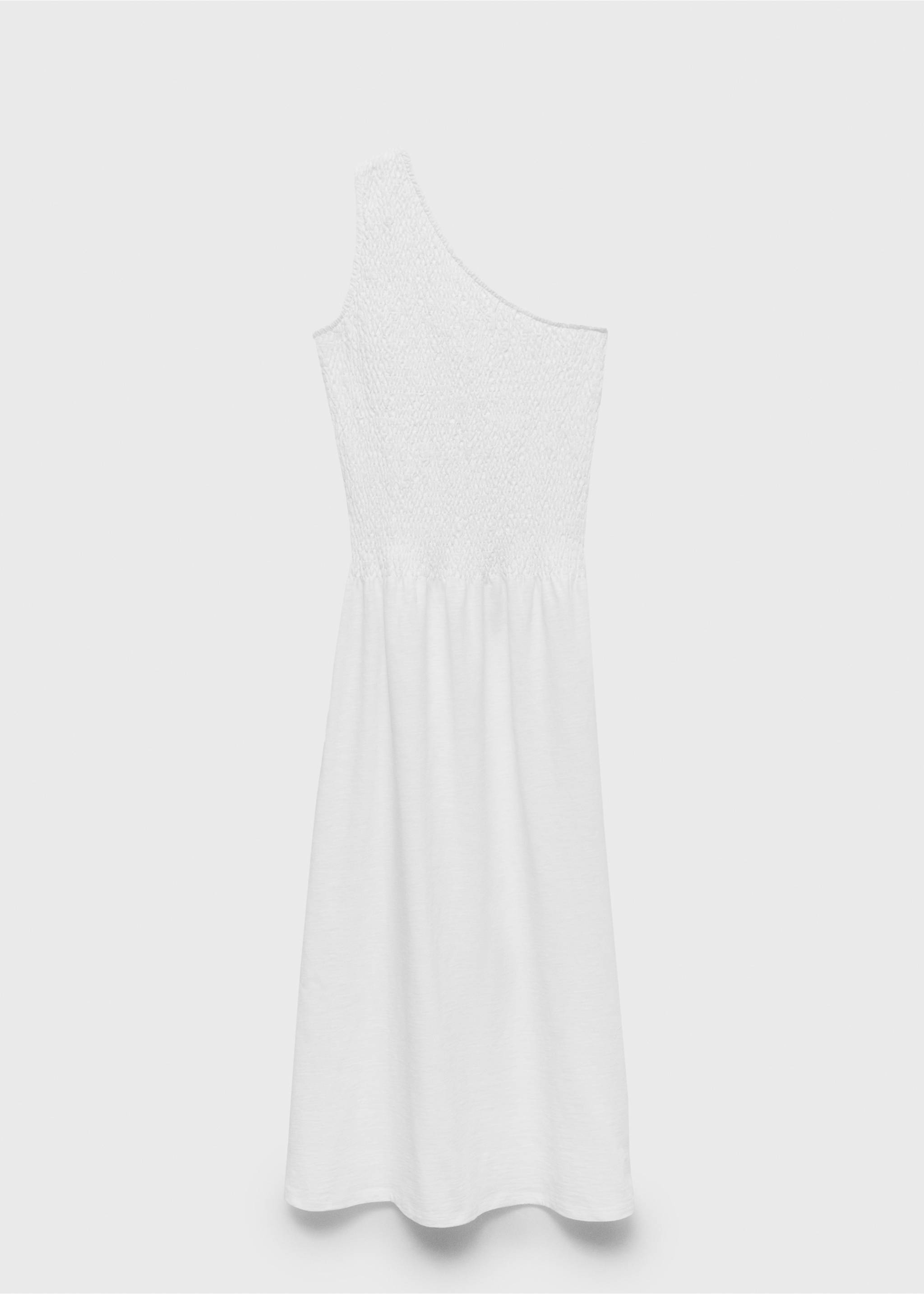 Robe asymétrique nid-d'abeilles - Article sans modèle, Blanc cassé. Ref: 87086335-00.