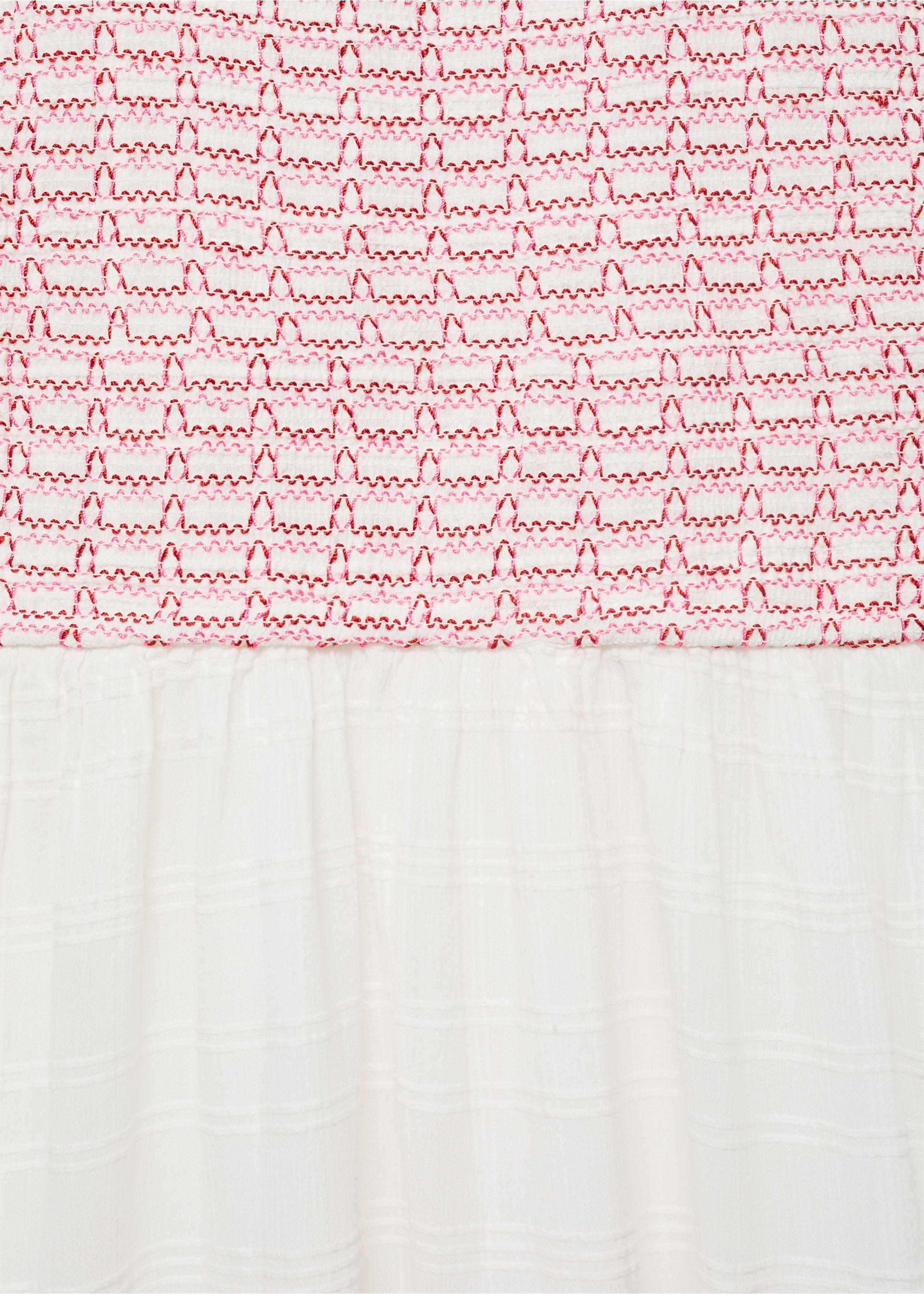 Lange jurk met geborduurd detail - Detail van het artikel 8, Gebroken wit. Ref: 87086338-00.