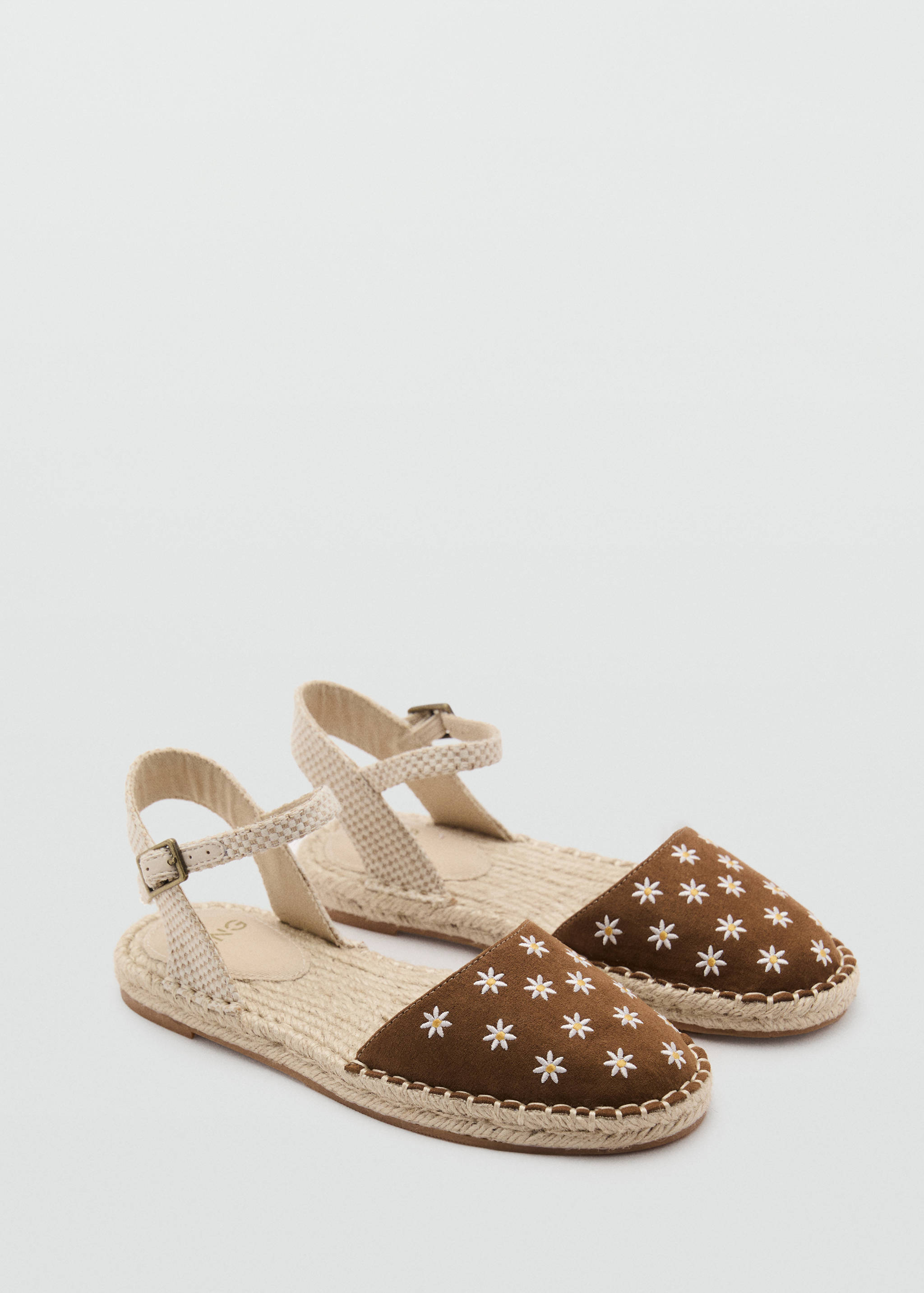 Geblümte Espadrilles mit Riemen - Mittlere Ansicht